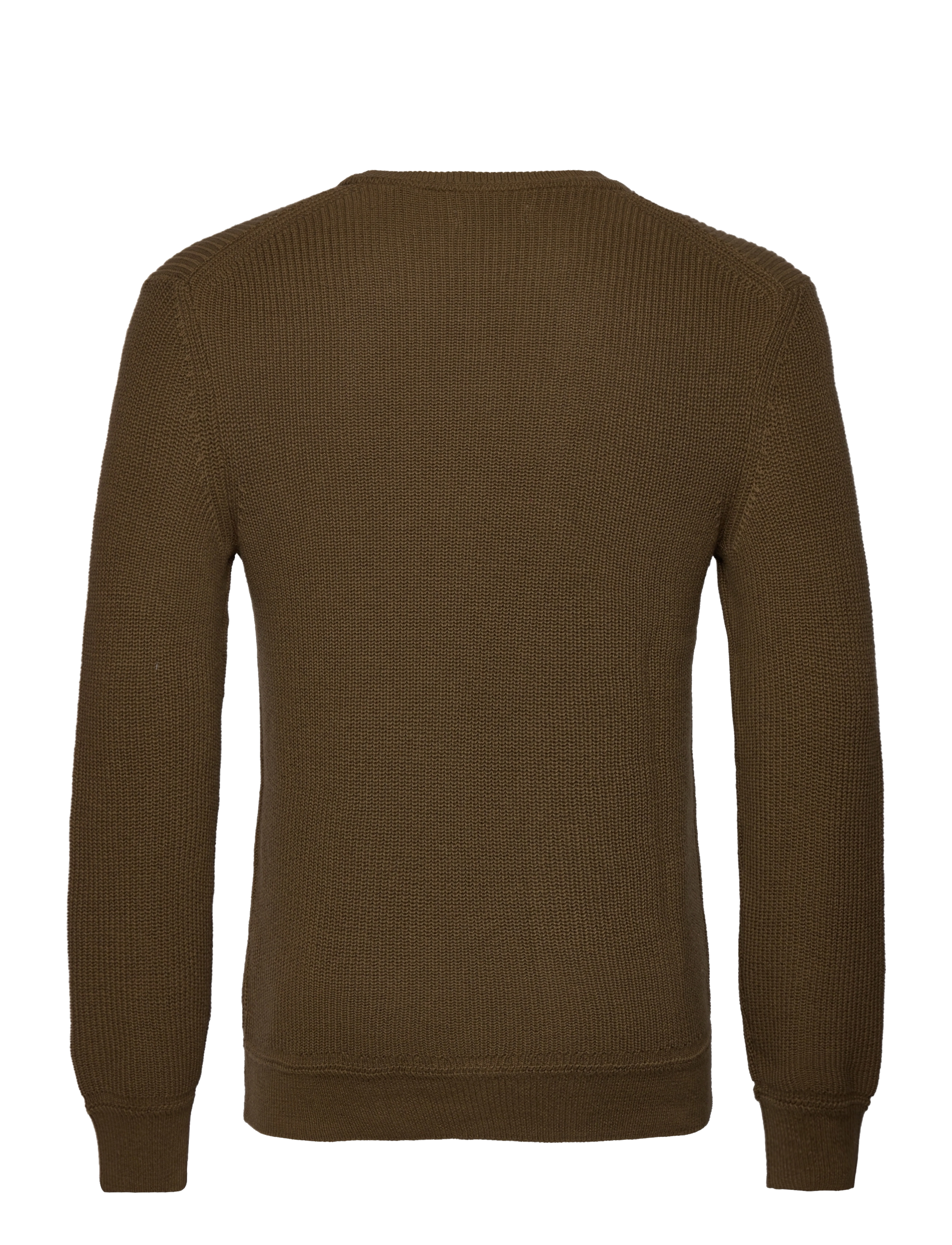 GANT - D2. COTTON WOOL RIB C-NECK - army green - 1