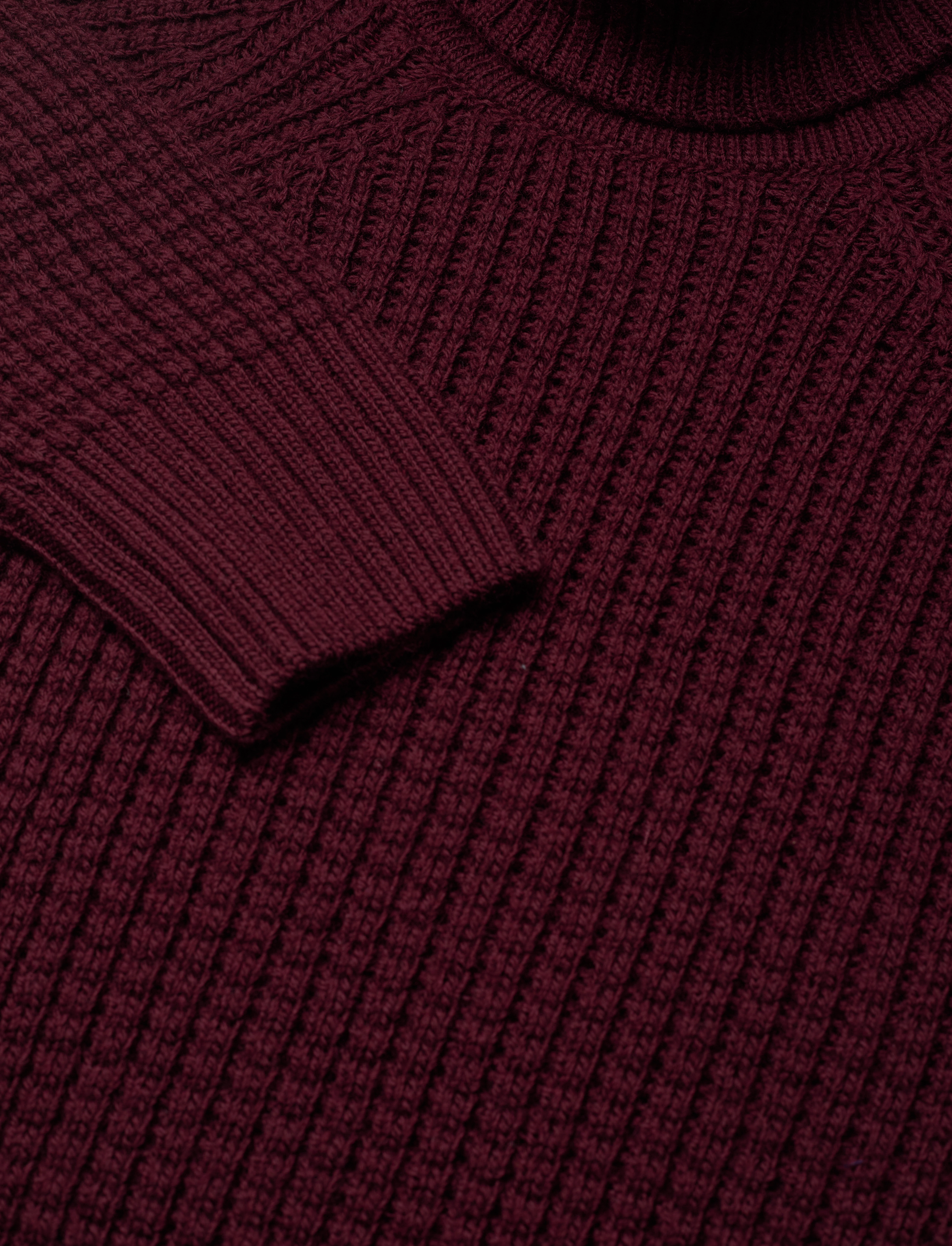 GANT - D2. TEXTURED ROLL NECK - burgundy - 2