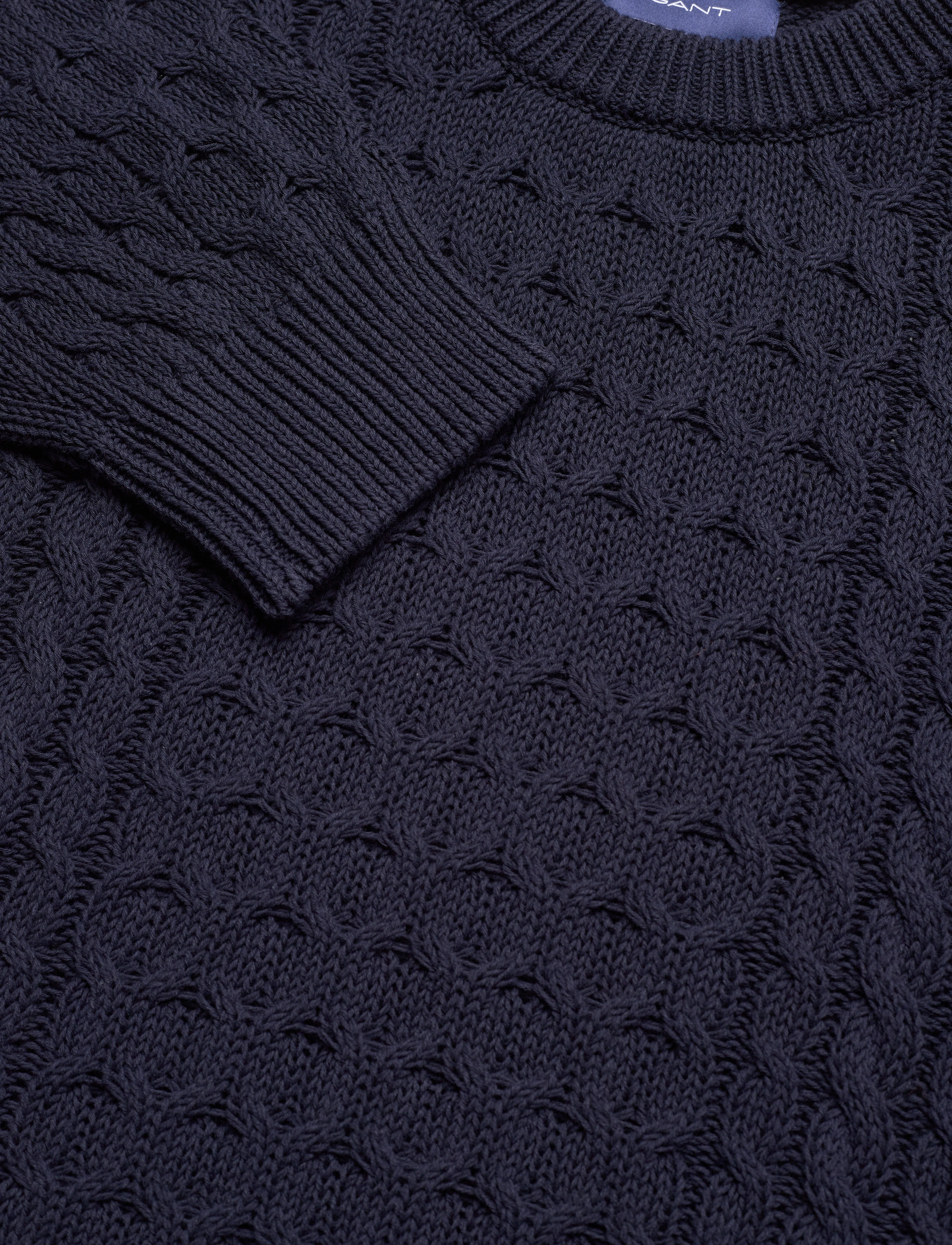 GANT - COTTON CABLE C-NECK - evening blue - 2