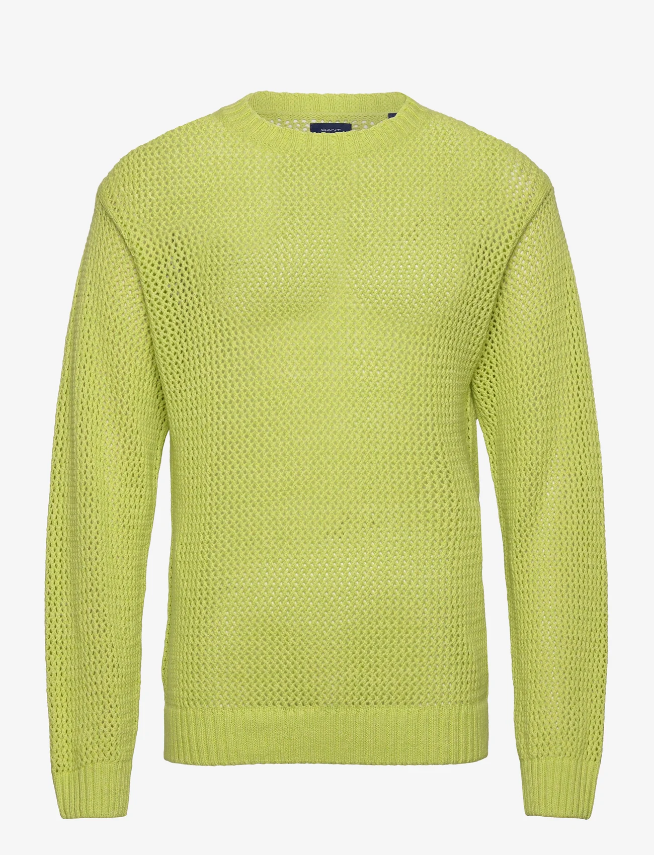 GANT - OPEN TEXTURE C-NECK - basic knitwear - acid green - 0