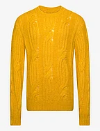 FURRY CABLE CNECK - SUNFLOWER YELLOW