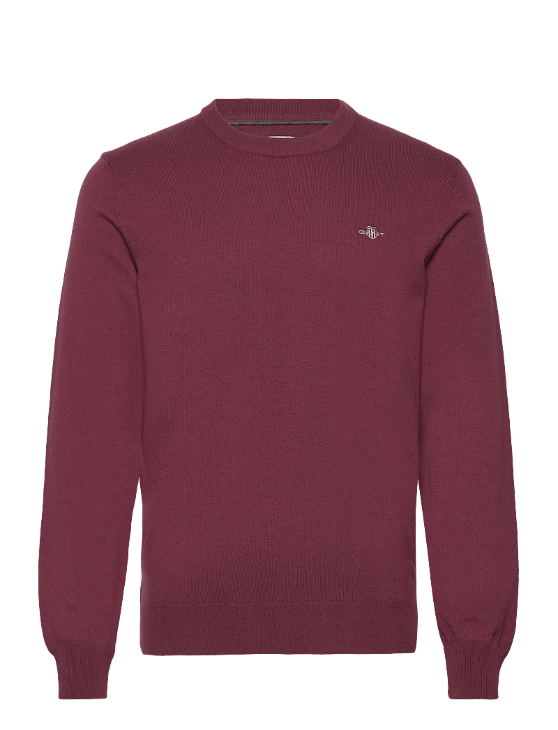 GANT - CTN/WO C-NECK - Ümmarguse kaelusega kudumid - wine red - 0