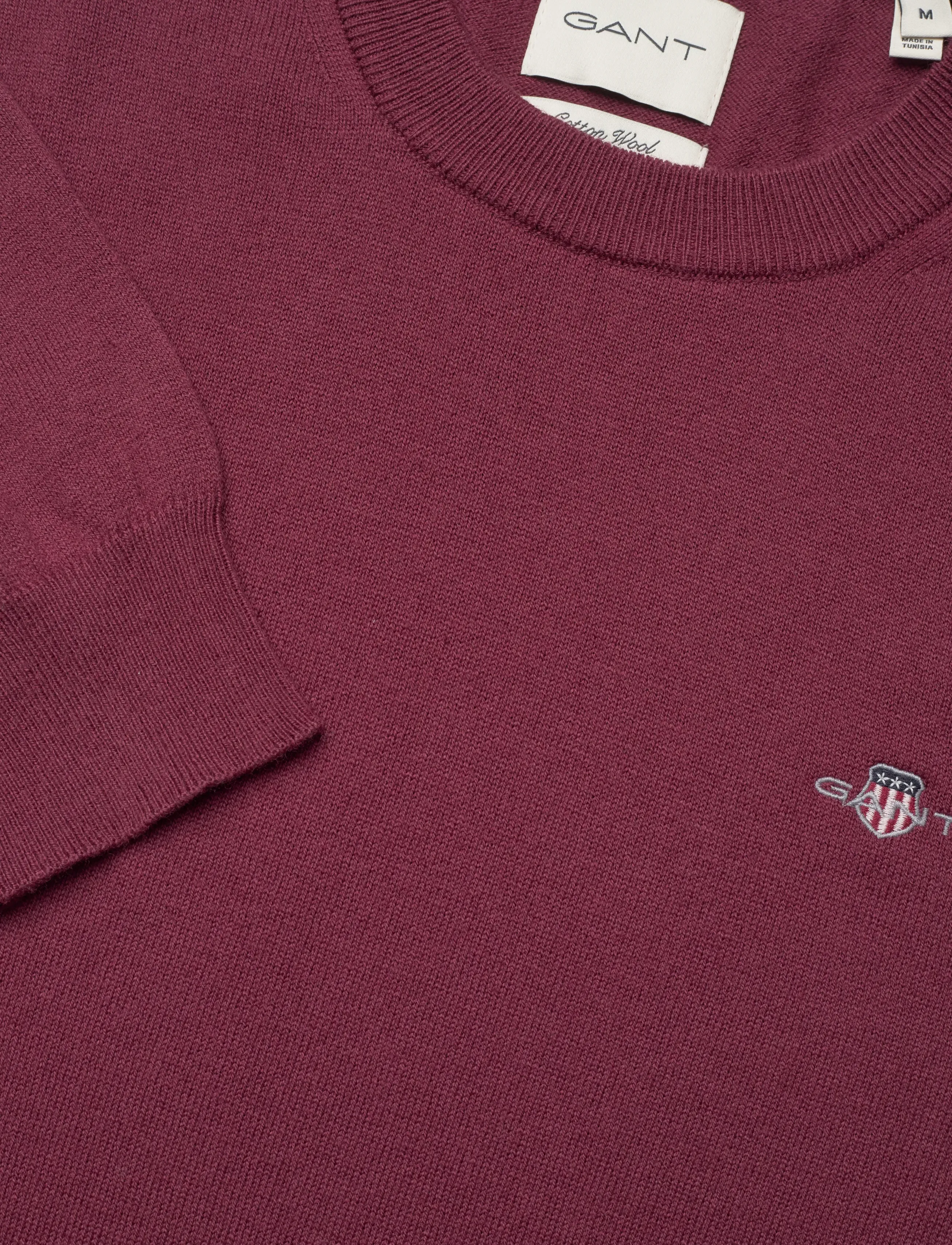 Gant - CTN/WO C-NECK - rund hals - wine red - 2