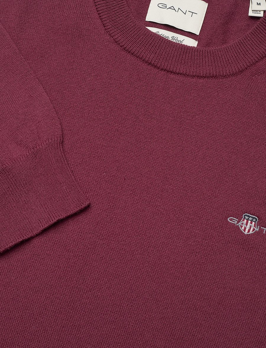 Gant - CTN/WO C-NECK - rund hals - wine red - 2