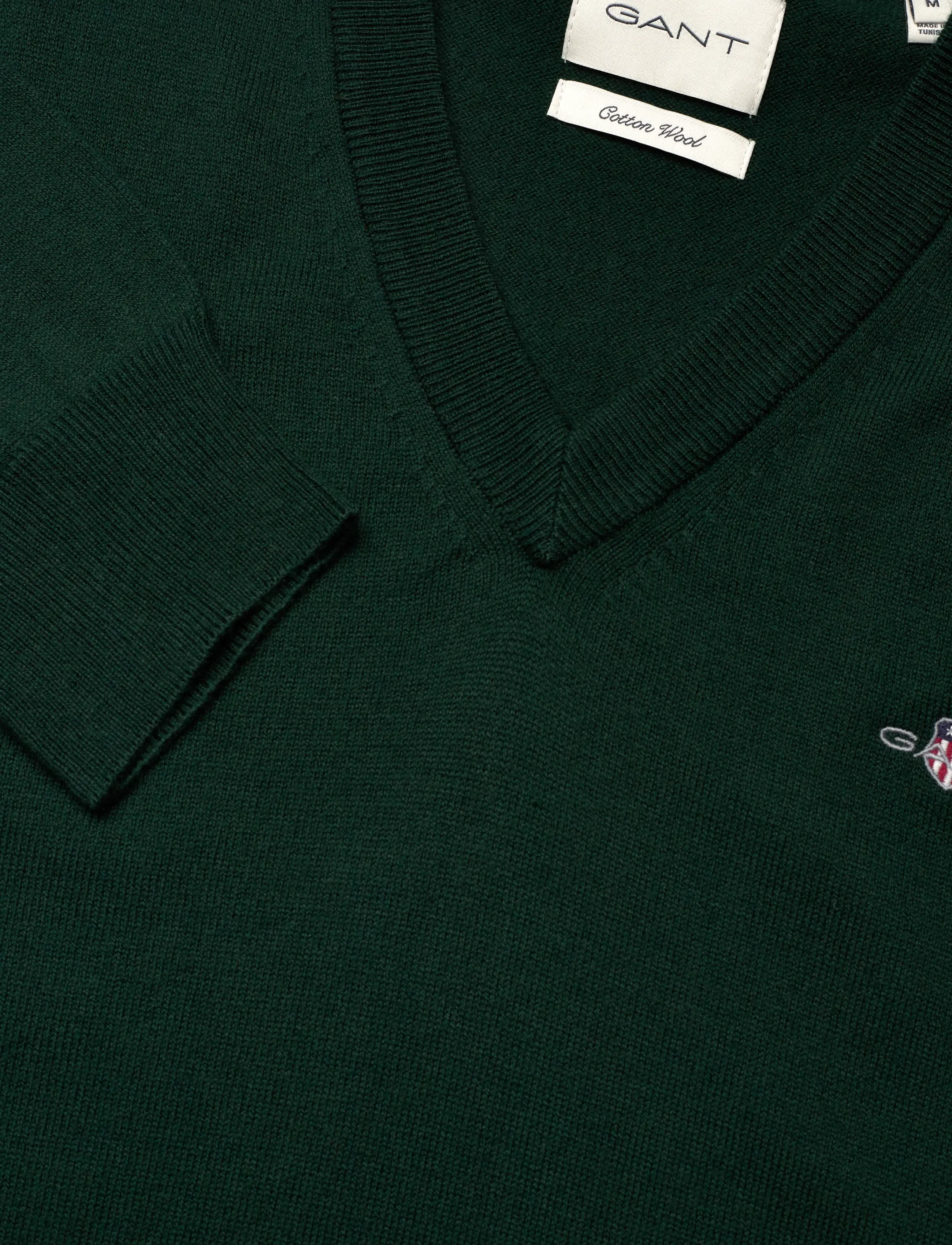 GANT - CTN/WO V-NECK - tartan green - 2