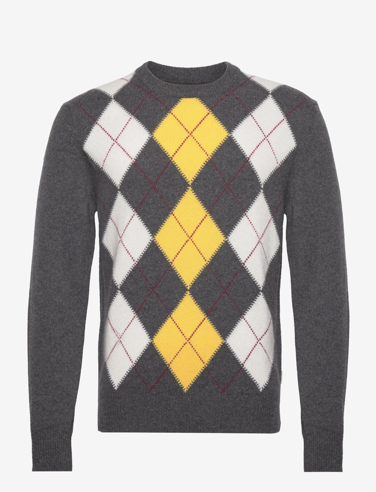GANT - ARGYLE C- NECK - dk charcoal melange - 0