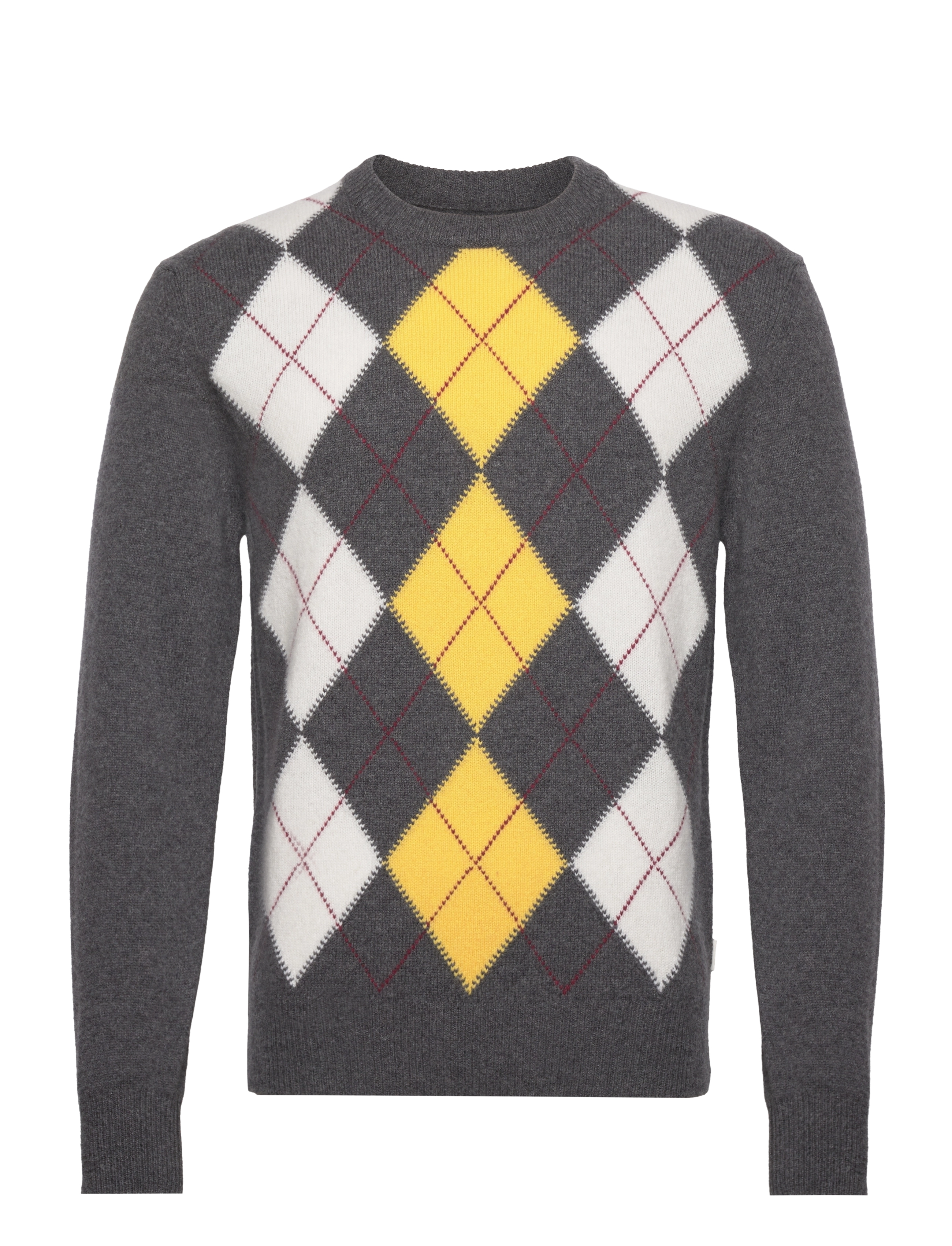 ARGYLE C- NECK - DK CHARCOAL MELANGE
