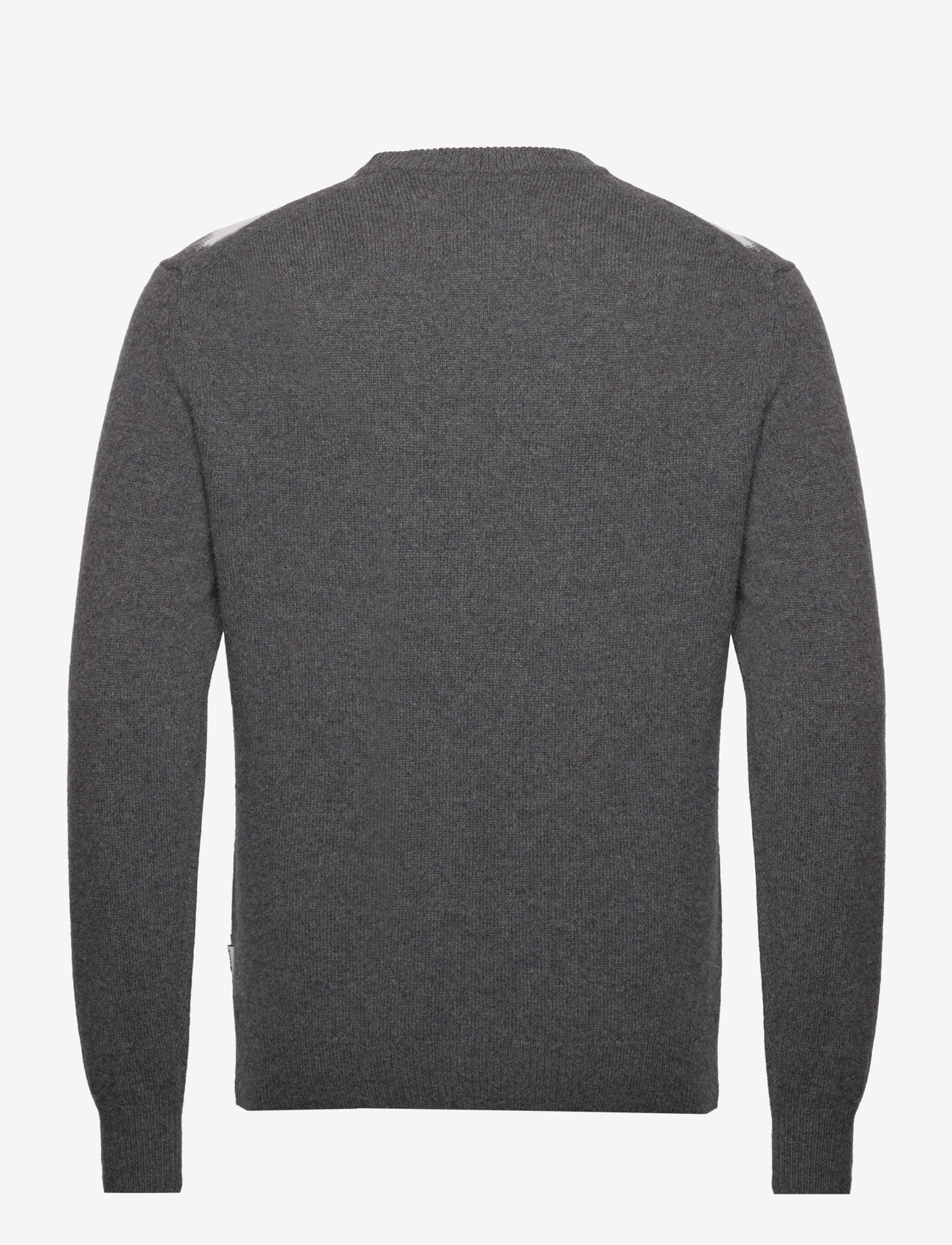 GANT - ARGYLE C- NECK - dk charcoal melange - 1