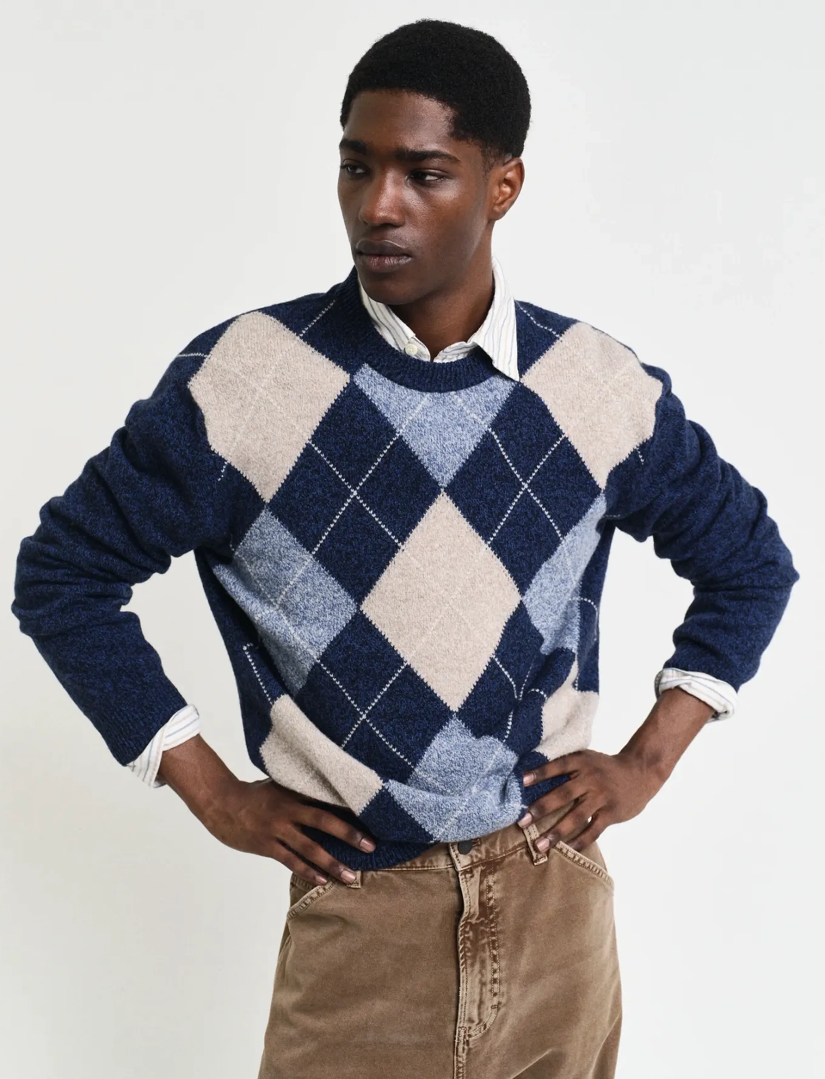 GANT - ARGYLE C-NECK - evening blue - 0