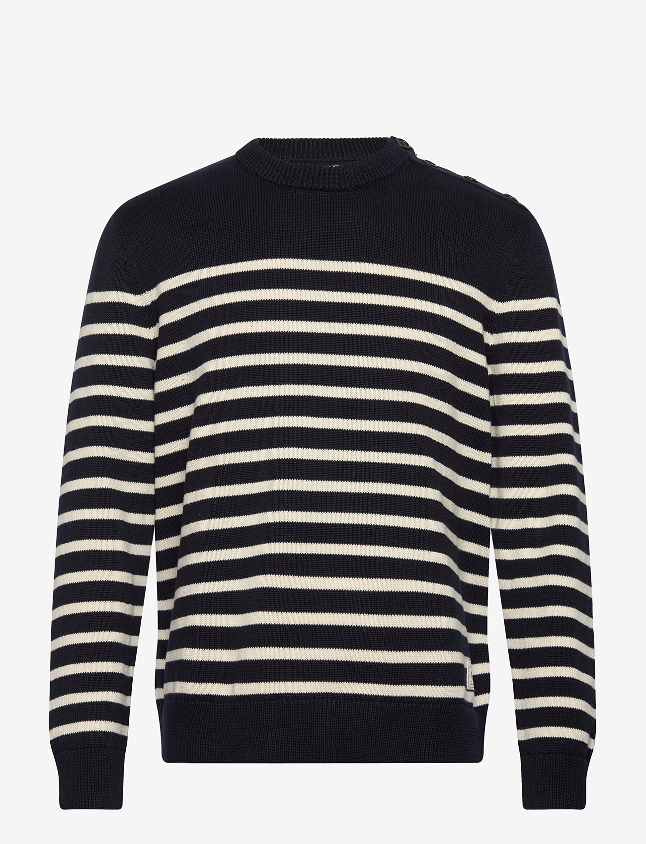GANT - STRIPED COTTON C-NECK - rund hals - evening blue - 0