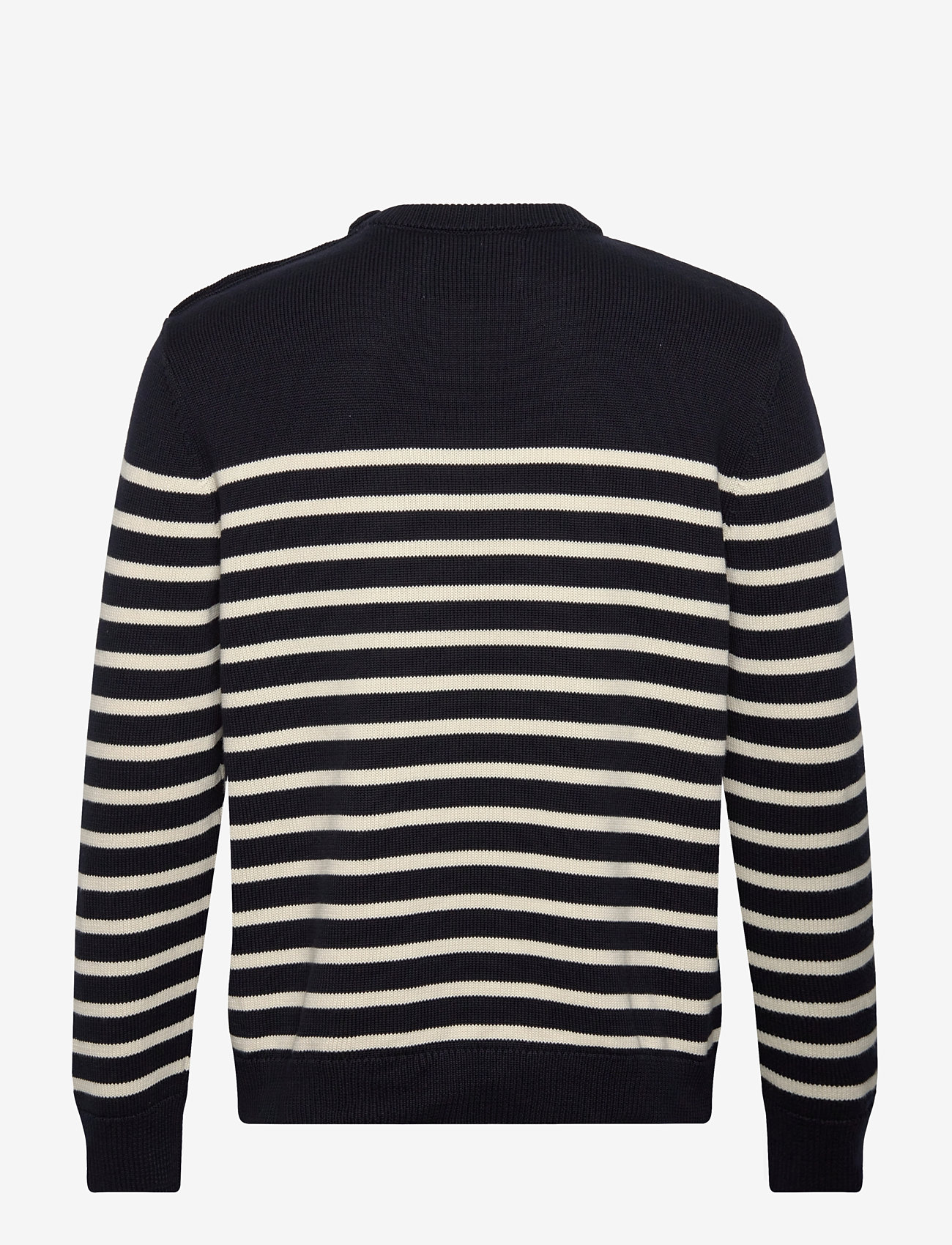 GANT - STRIPED COTTON C-NECK - rund hals - evening blue - 1