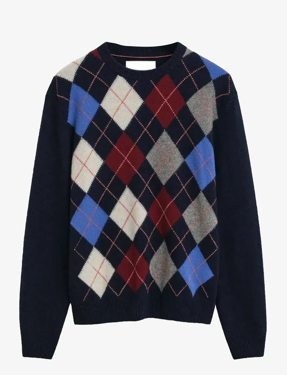 GANT - ARGYLE C-NECK - rund hals - dark navy melange - 1
