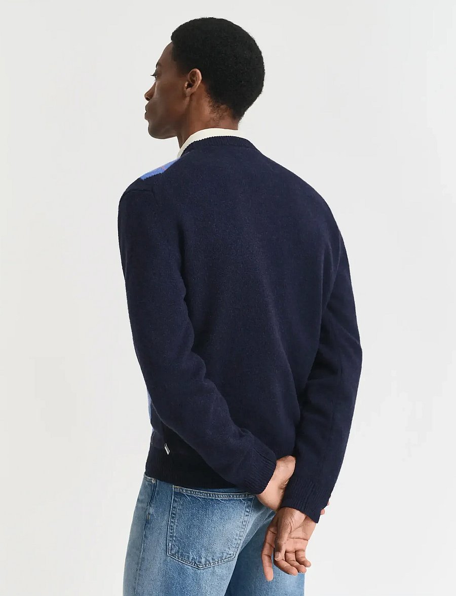 Gant - ARGYLE C-NECK - dark navy melange - 2