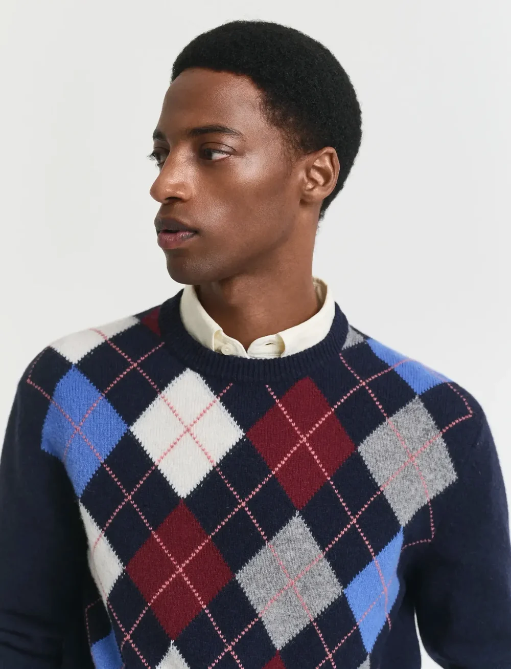 GANT - ARGYLE C-NECK - rund hals - dark navy melange - 3