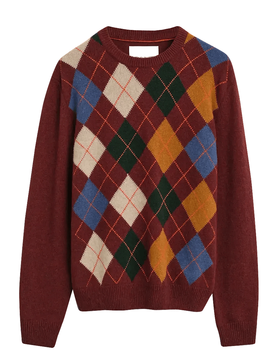 Gant - ARGYLE C-NECK - rund hals - winter wine - 1