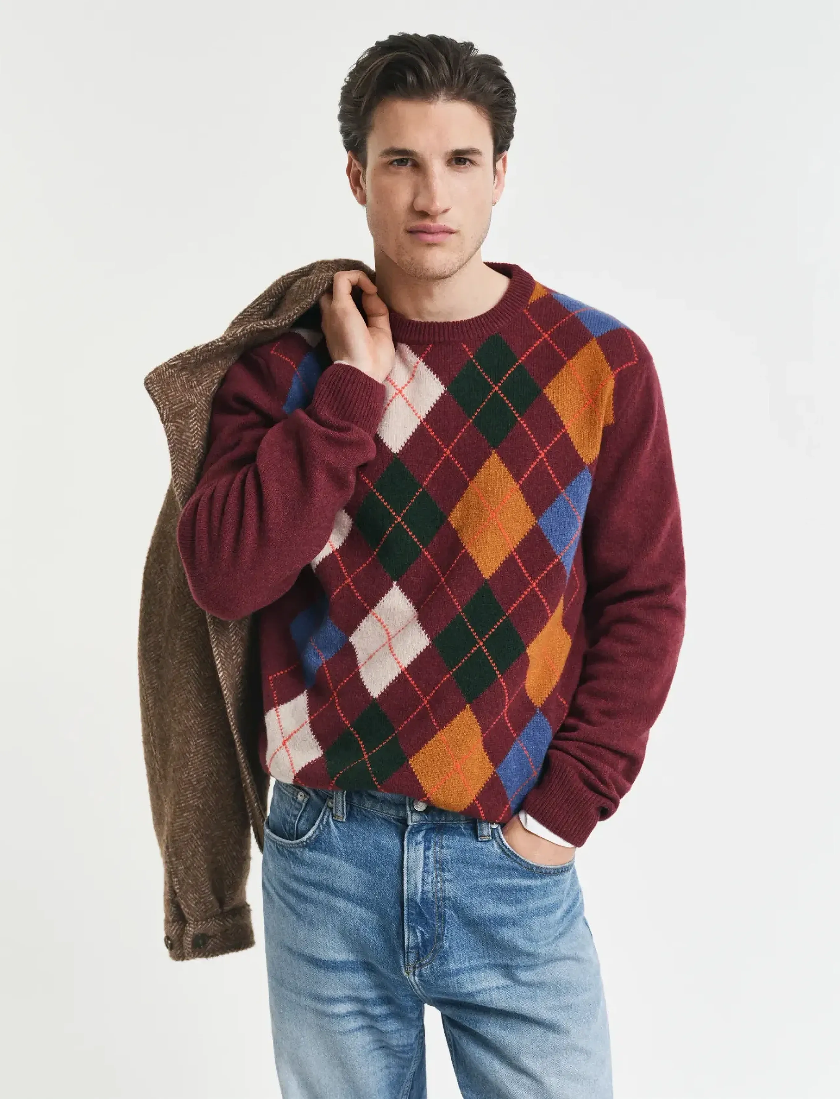 Gant - ARGYLE C-NECK - rund hals - winter wine - 0
