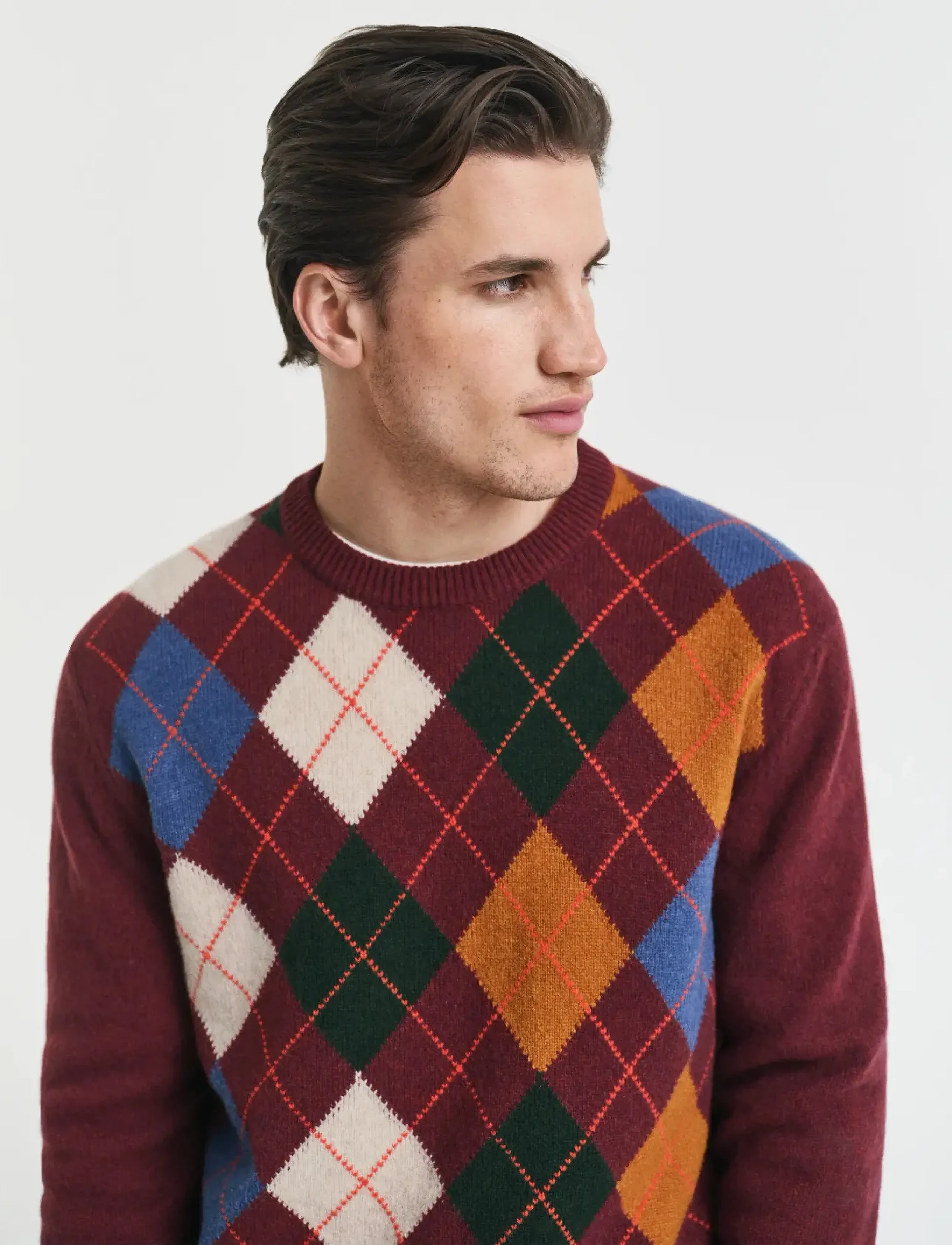Gant - ARGYLE C-NECK - stickat - winter wine - 3