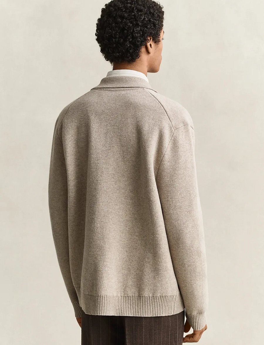 Gant - DOUBLE KNIT OVERSHIRT - osta olukorra järgi - dk. sand melange - 2