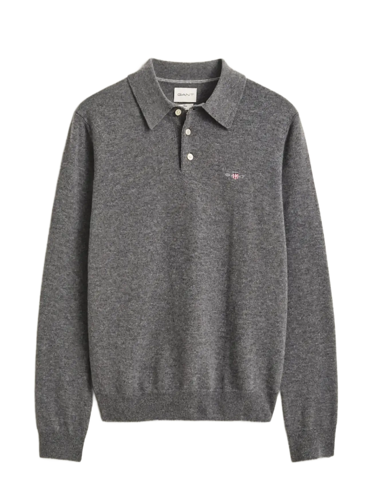 Gant SUPERFINE LAMBSWOOL POLO - Stickat - CHARCOAL MELANGE / grey