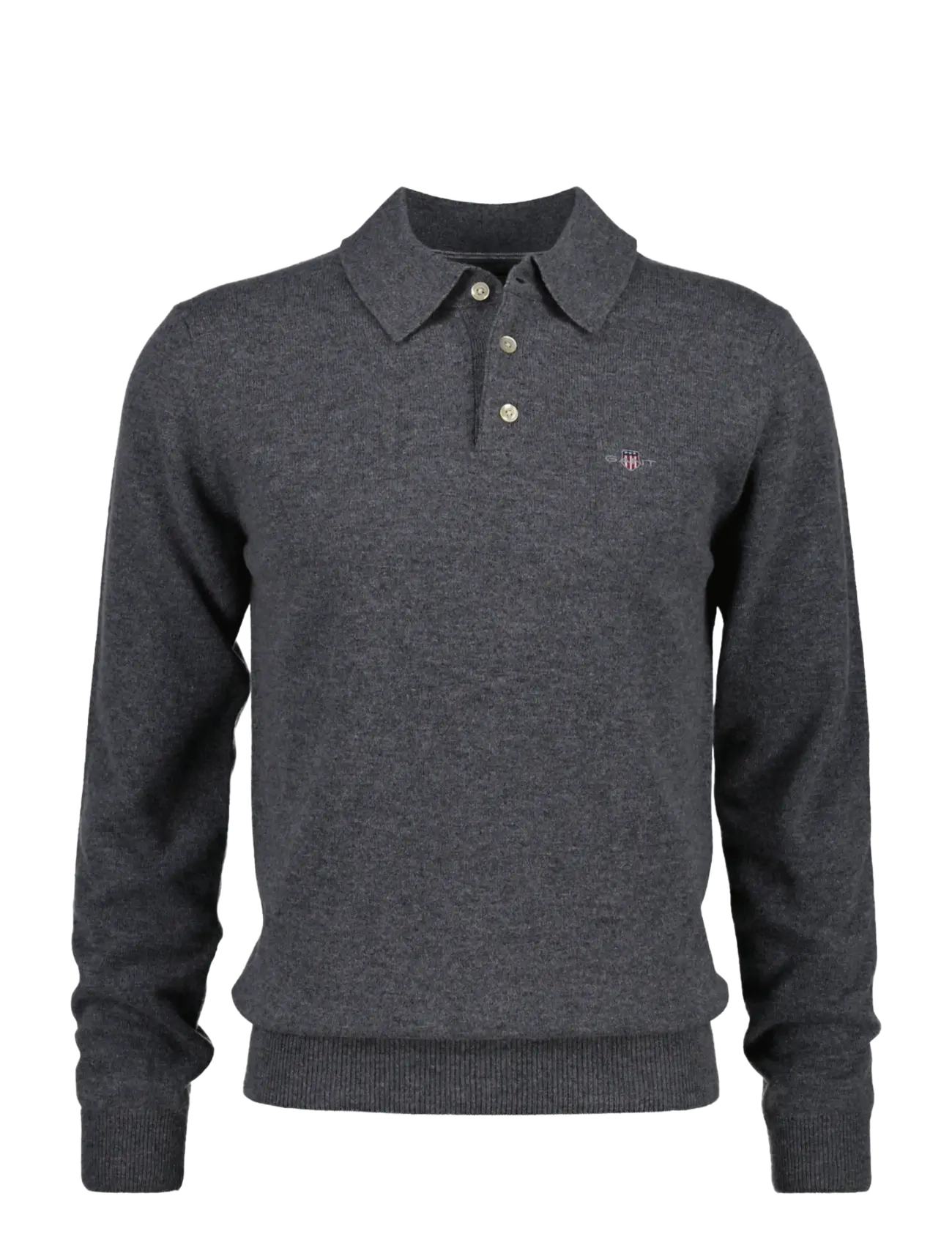 Gant SUPERFINE LAMBSWOOL POLO - Gant - CHARCOAL MELANGE / grey