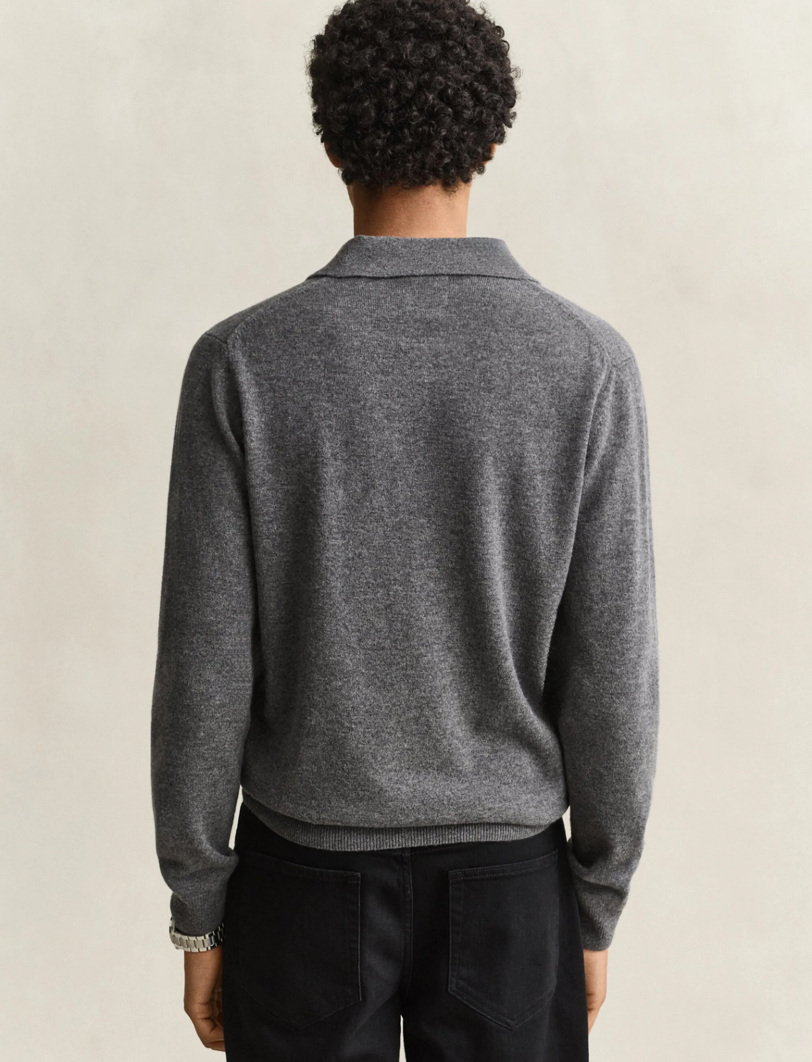 Gant - SUPERFINE LAMBSWOOL POLO - long-sleeved knitted polos - charcoal melange - 2