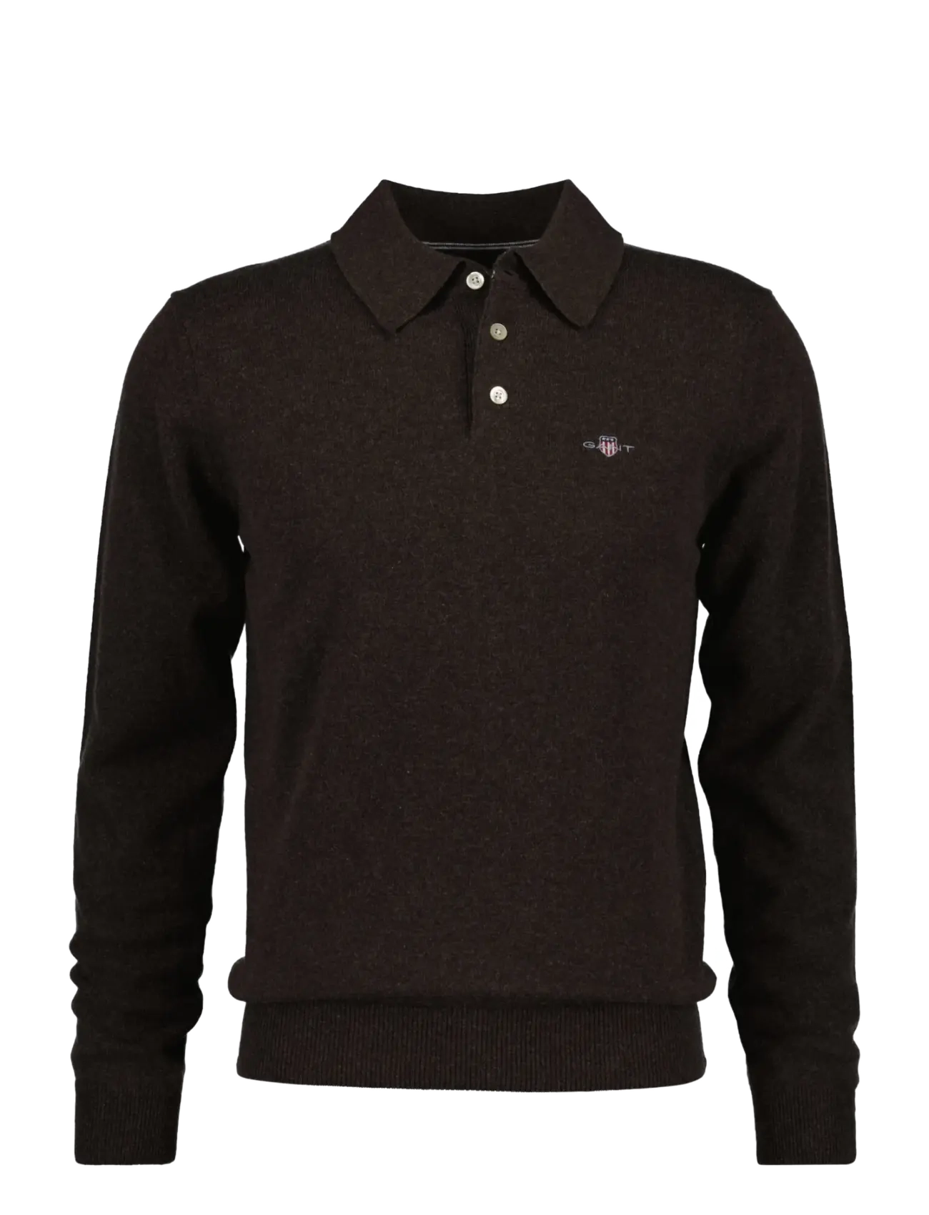 Gant - SUPERFINE LAMBSWOOL POLO - dk brown melange - 1