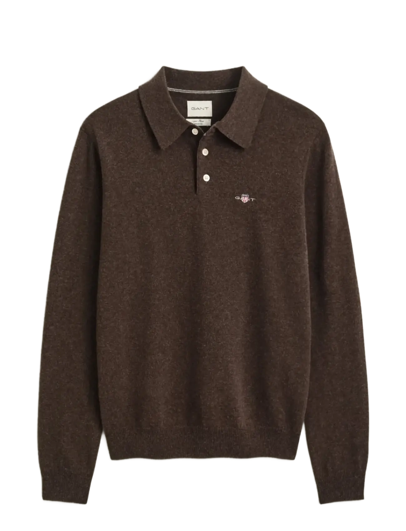Gant SUPERFINE LAMBSWOOL POLO - Kudumid - DK BROWN MELANGE / brown