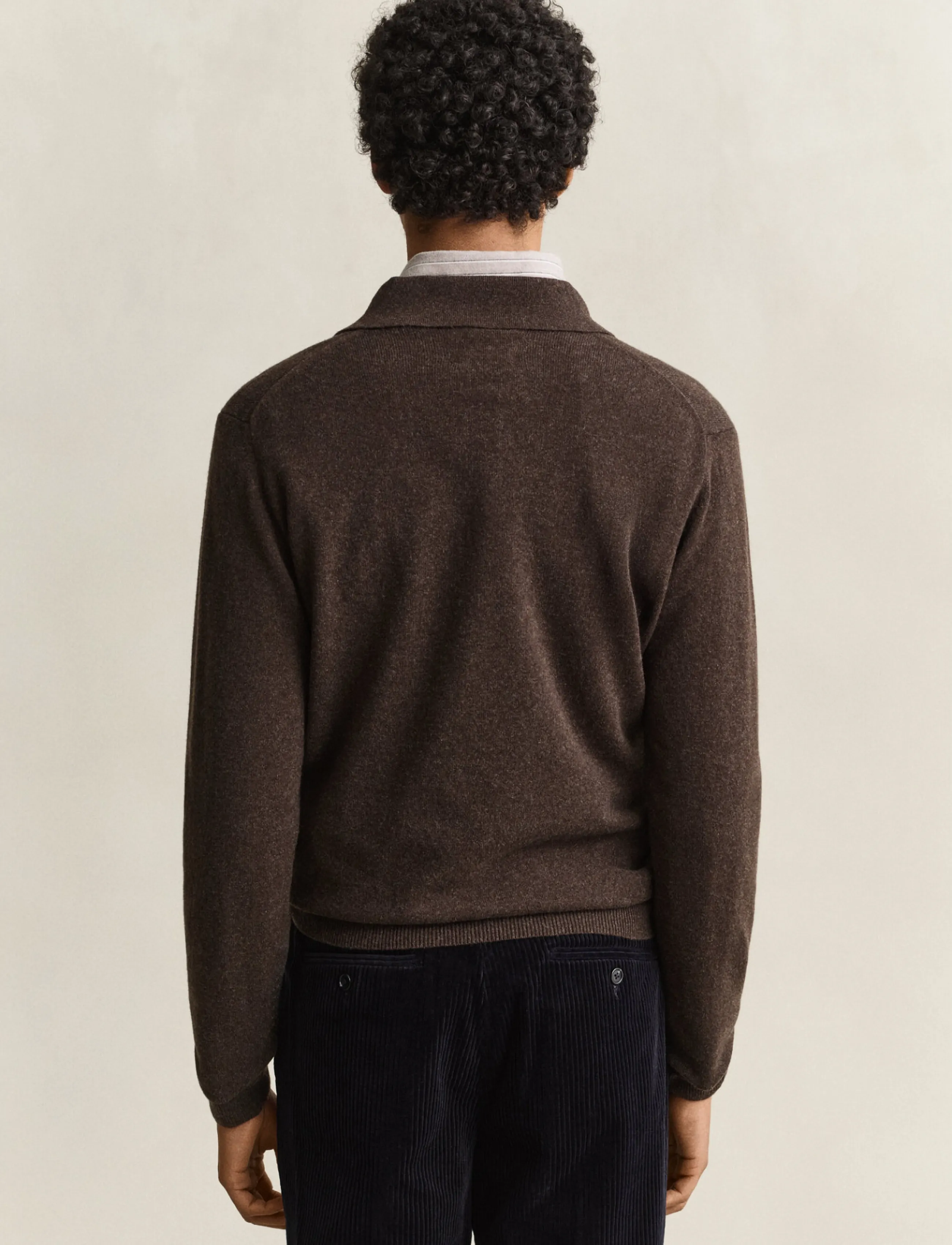 Gant - SUPERFINE LAMBSWOOL POLO - dk brown melange - 2