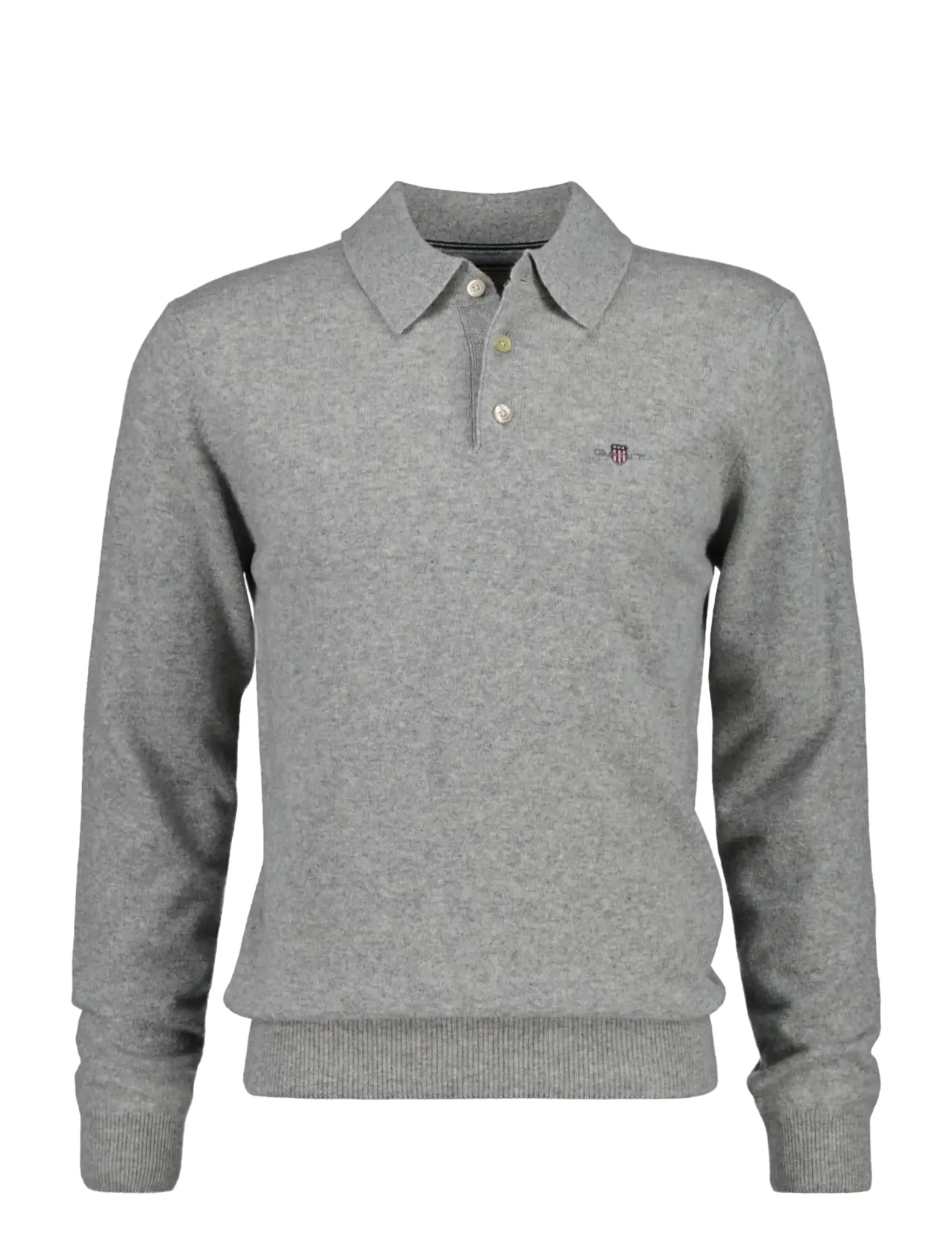 Gant SUPERFINE LAMBSWOOL POLO - Gant - GREY MELANGE / grey
