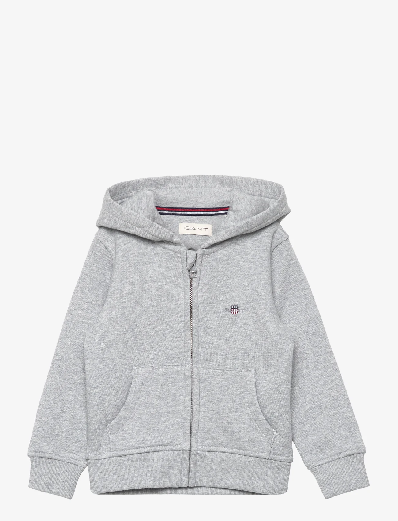 GANT - SHIELD ZIP HOODIE - hoodies - light grey melange - 0