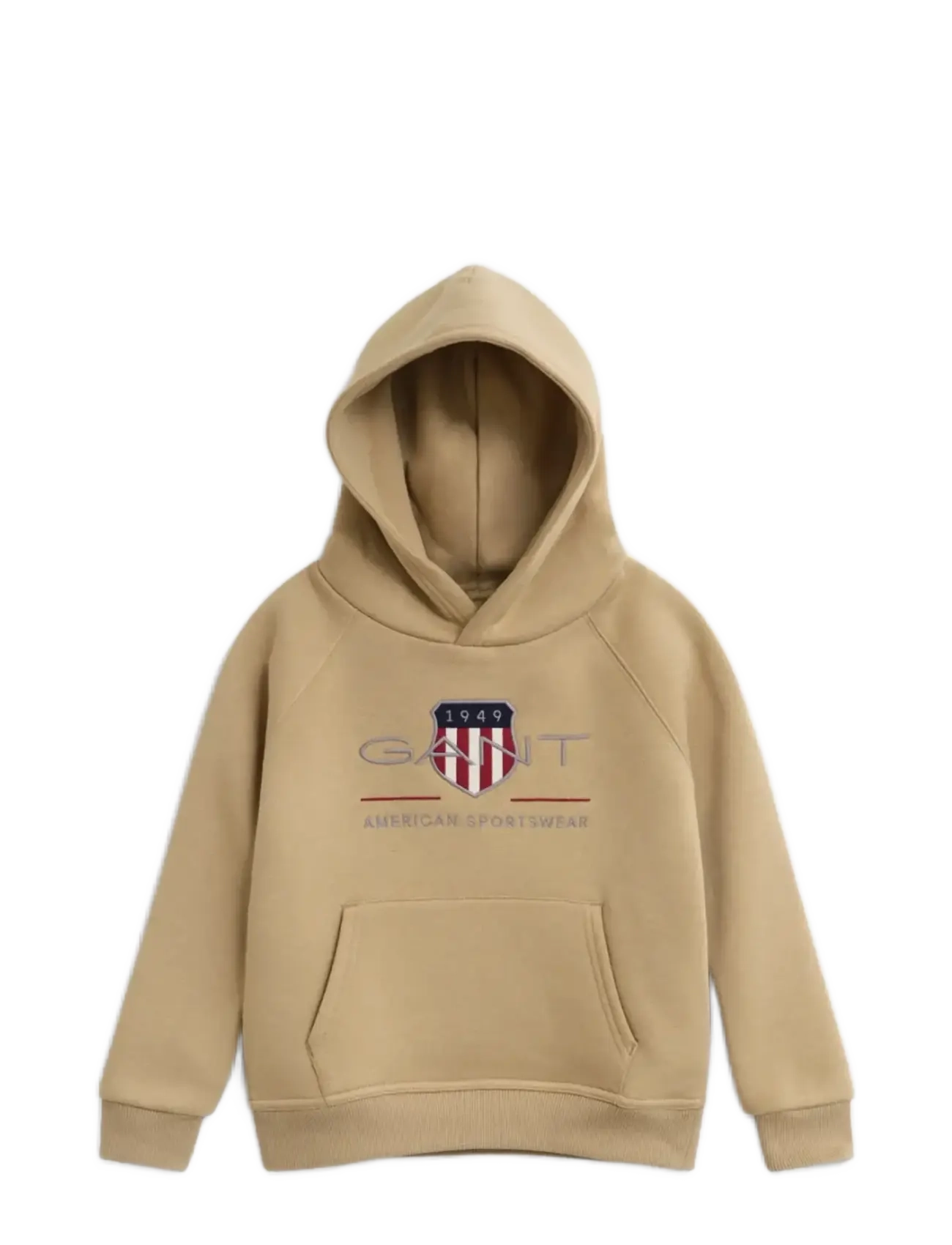 Gant Archive Shield Raglan Hoodie, Børn, Raglan Hættetrøje, Beige, Str: 92
