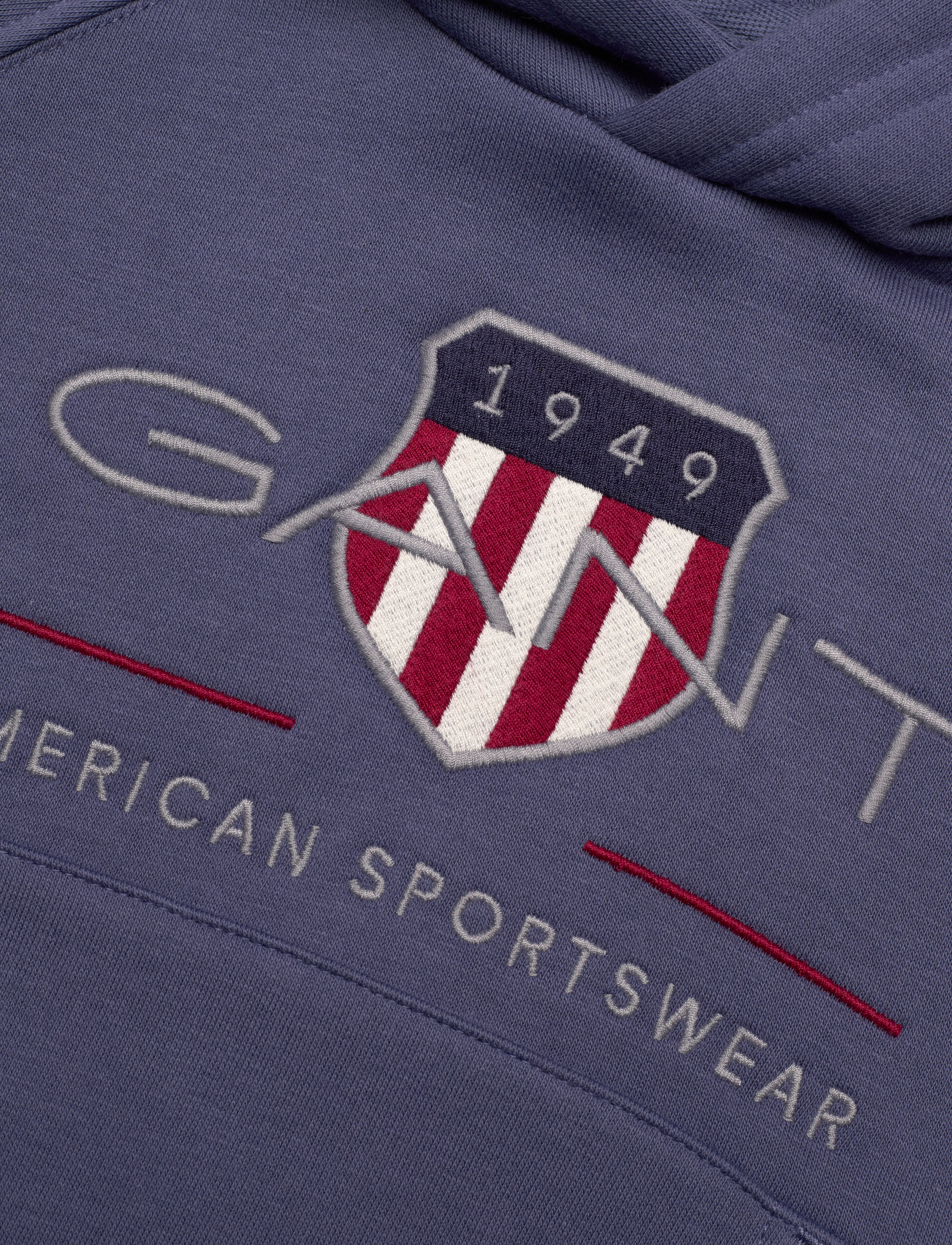 Gant - ARCHIVE SHIELD RAGLAN HOODIE - kapuutsiga dressipluusid - dusty navy - 2