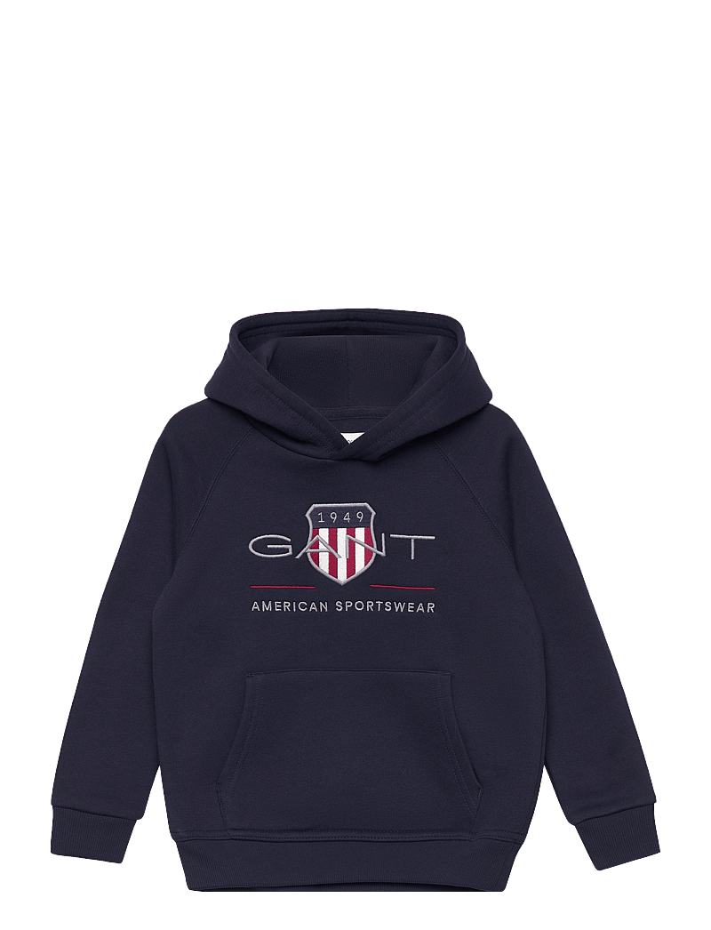GANT - ARCHIVE SHIELD RAGLAN HOODIE - kapuutsiga dressipluusid - evening blue - 0