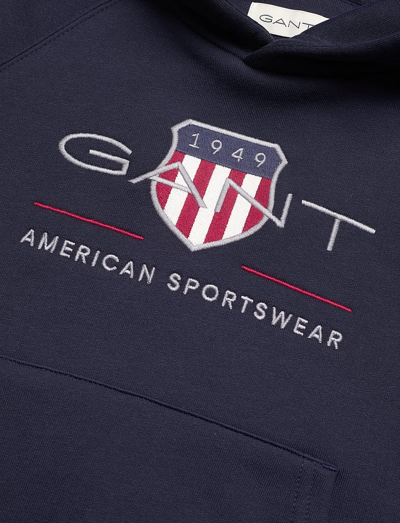 GANT - ARCHIVE SHIELD RAGLAN HOODIE - kapuutsiga dressipluusid - evening blue - 2