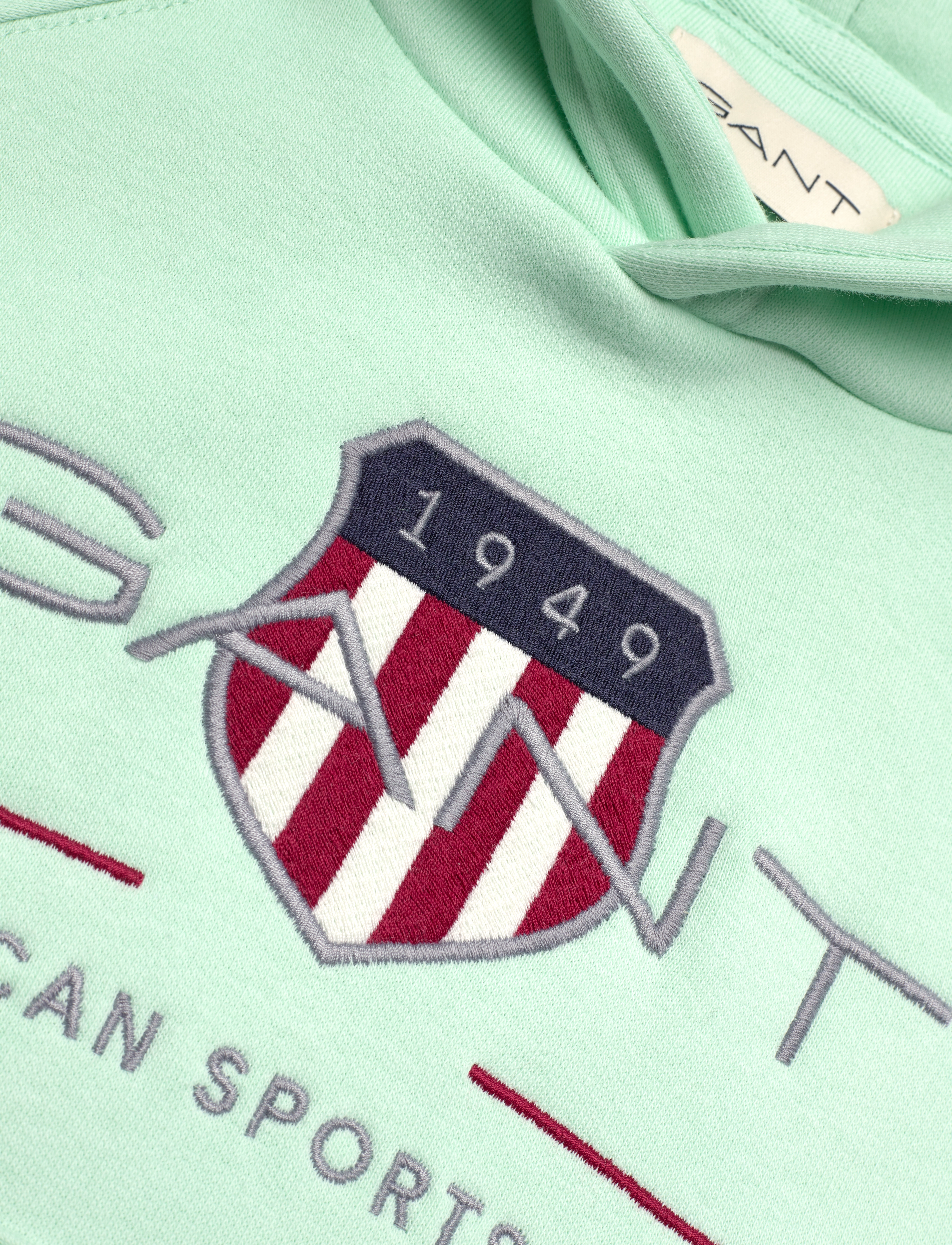Gant - ARCHIVE SHIELD RAGLAN HOODIE - kapuutsiga dressipluusid - faded mint - 2