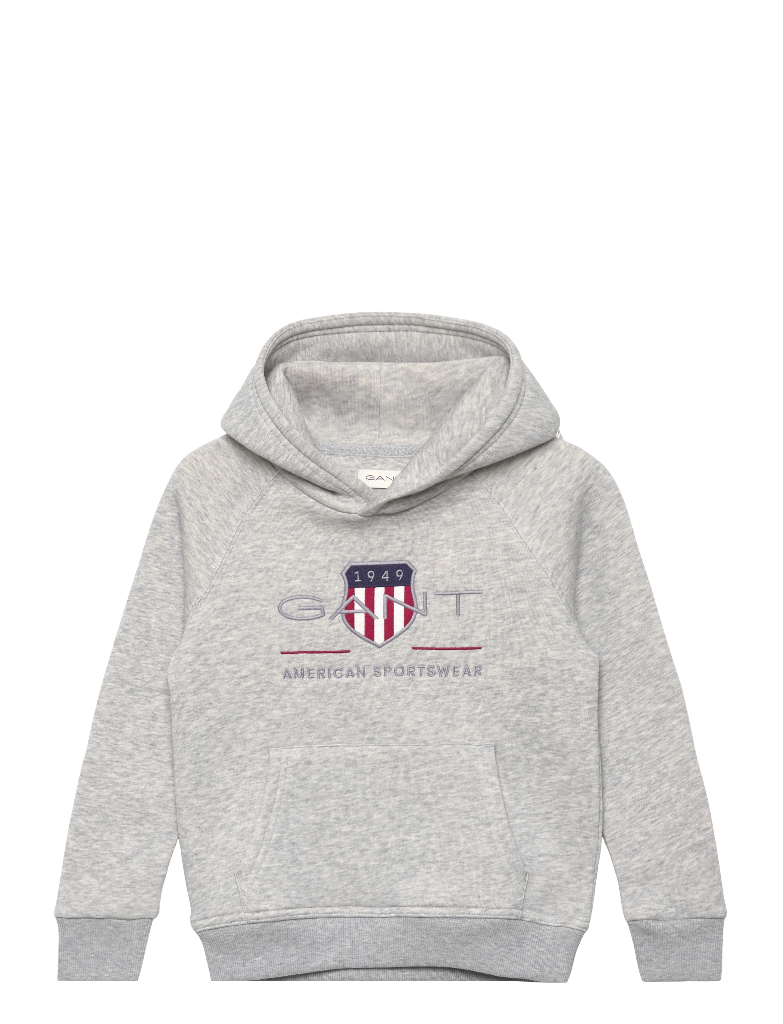 Gant Archive Shield Raglan Hoodie, Børn, Raglan Hættetrøje, Grå, Str: 92