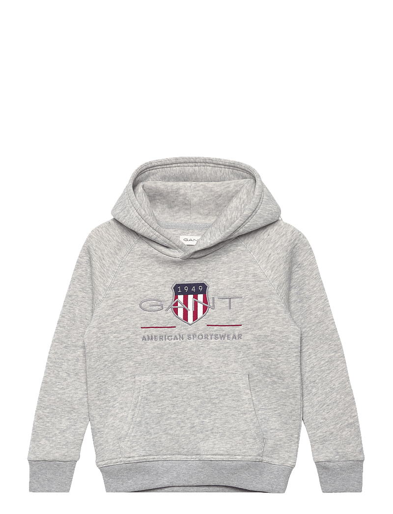 GANT - ARCHIVE SHIELD RAGLAN HOODIE - džemperiai su gobtuvu - light grey melange - 0