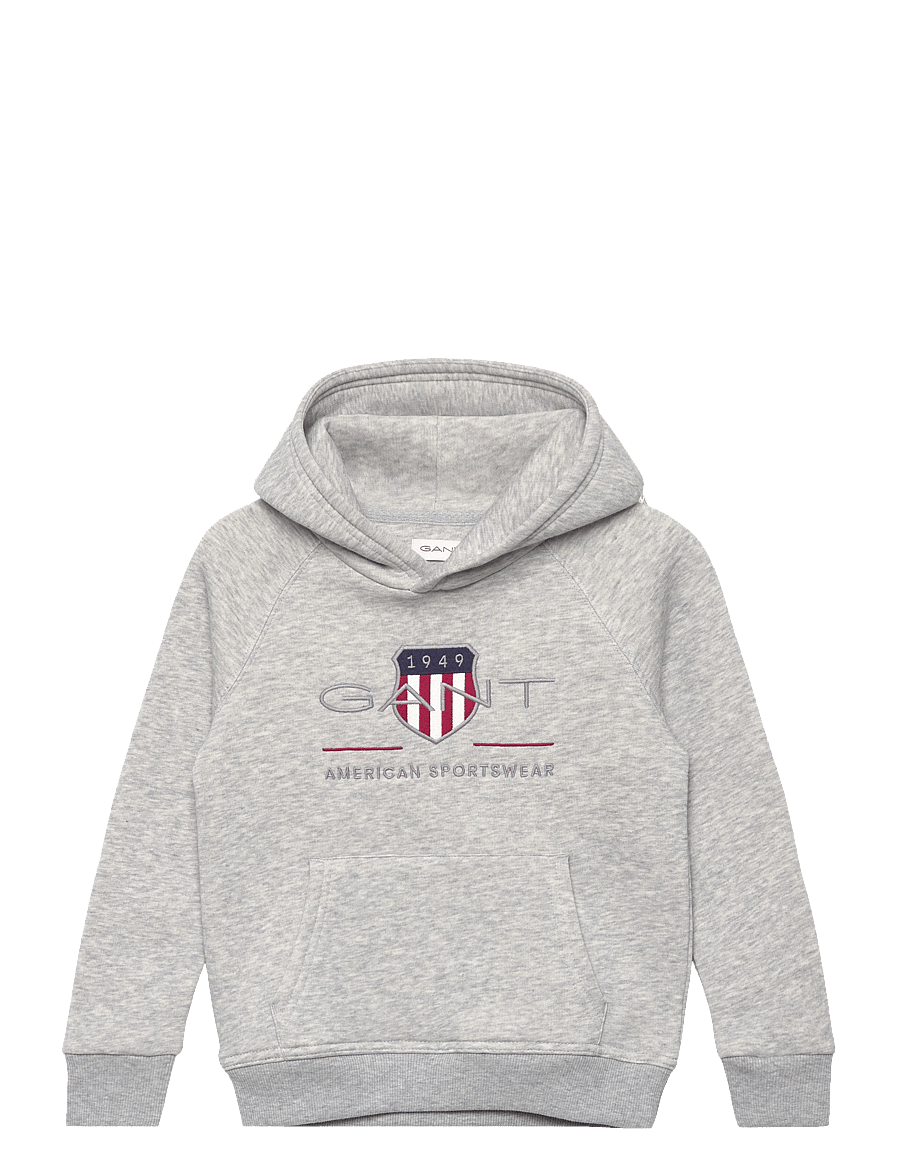 Gant - ARCHIVE SHIELD RAGLAN HOODIE - džemperiai su gobtuvu - light grey melange - 0