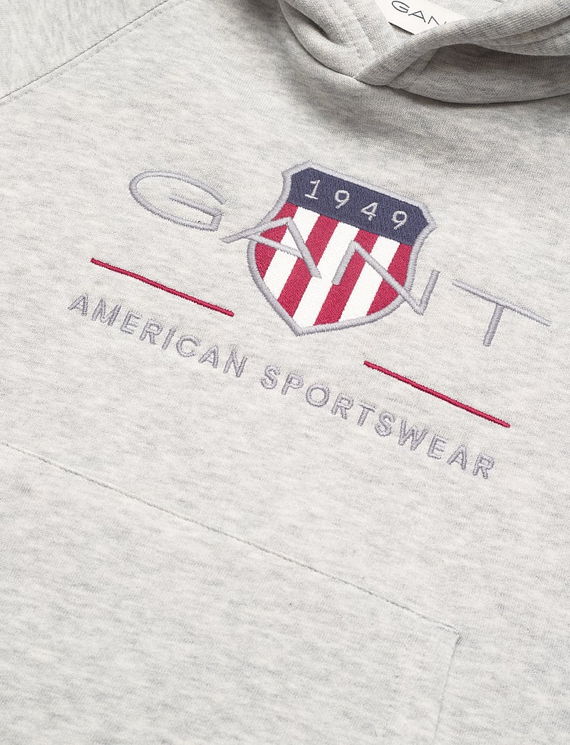 GANT - ARCHIVE SHIELD RAGLAN HOODIE - džemperiai su gobtuvu - light grey melange - 2