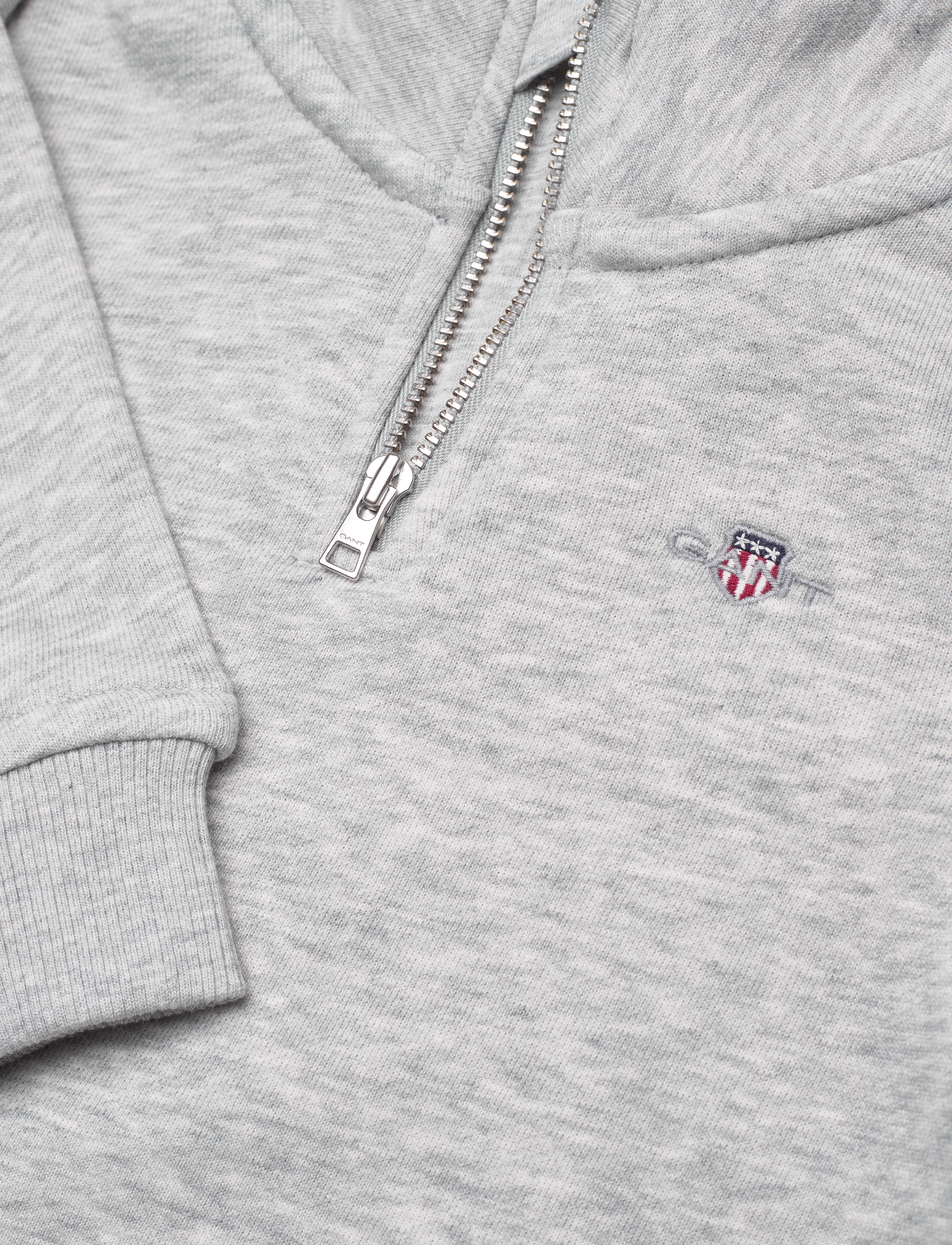 Gant - SHIELD HALF ZIP SWEAT - dressipluusid - light grey melange - 2