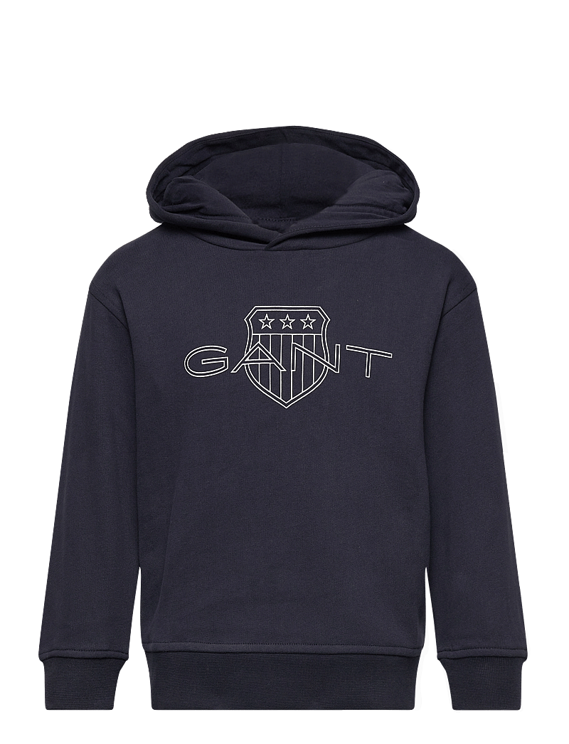 Clothing Gant Shield Hoodie Black GANT Reg Tonal Shield Full Zip