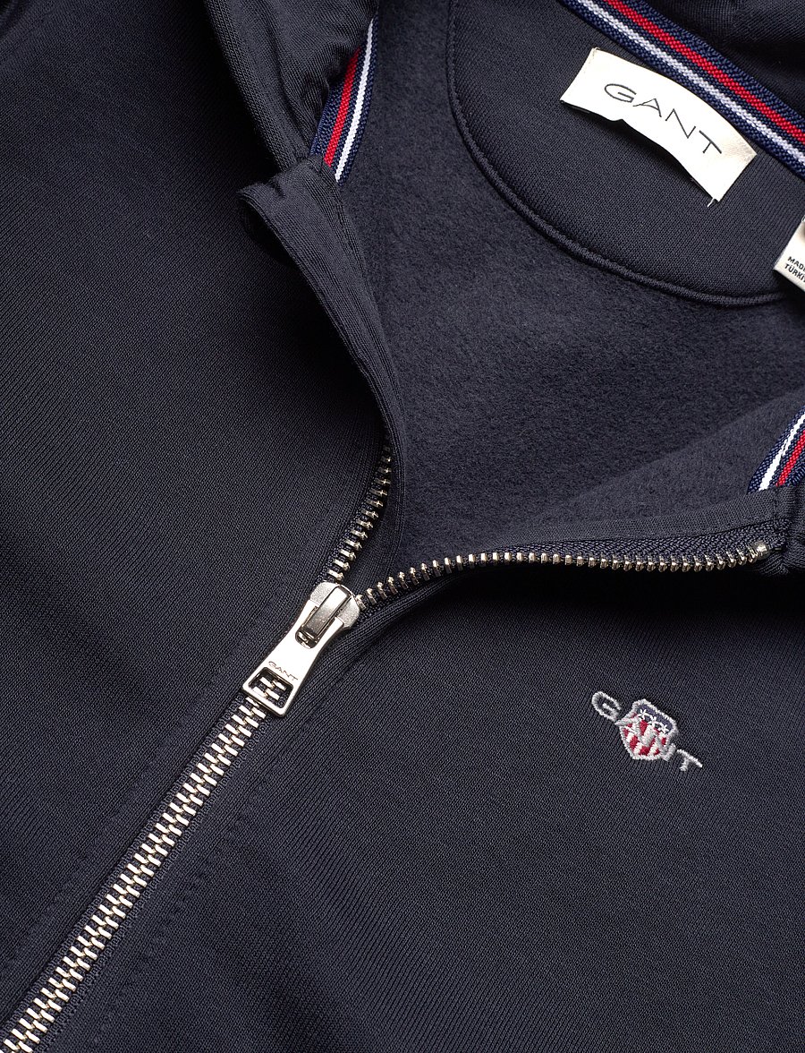 Gant - SHIELD ZIP HOODIE - huvtröjor - evening blue - 2