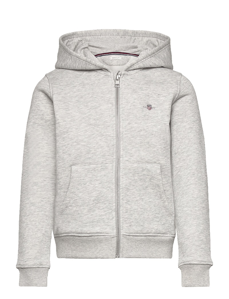 GANT - SHIELD ZIP HOODIE - kapuzenpullover - light grey melange - 0