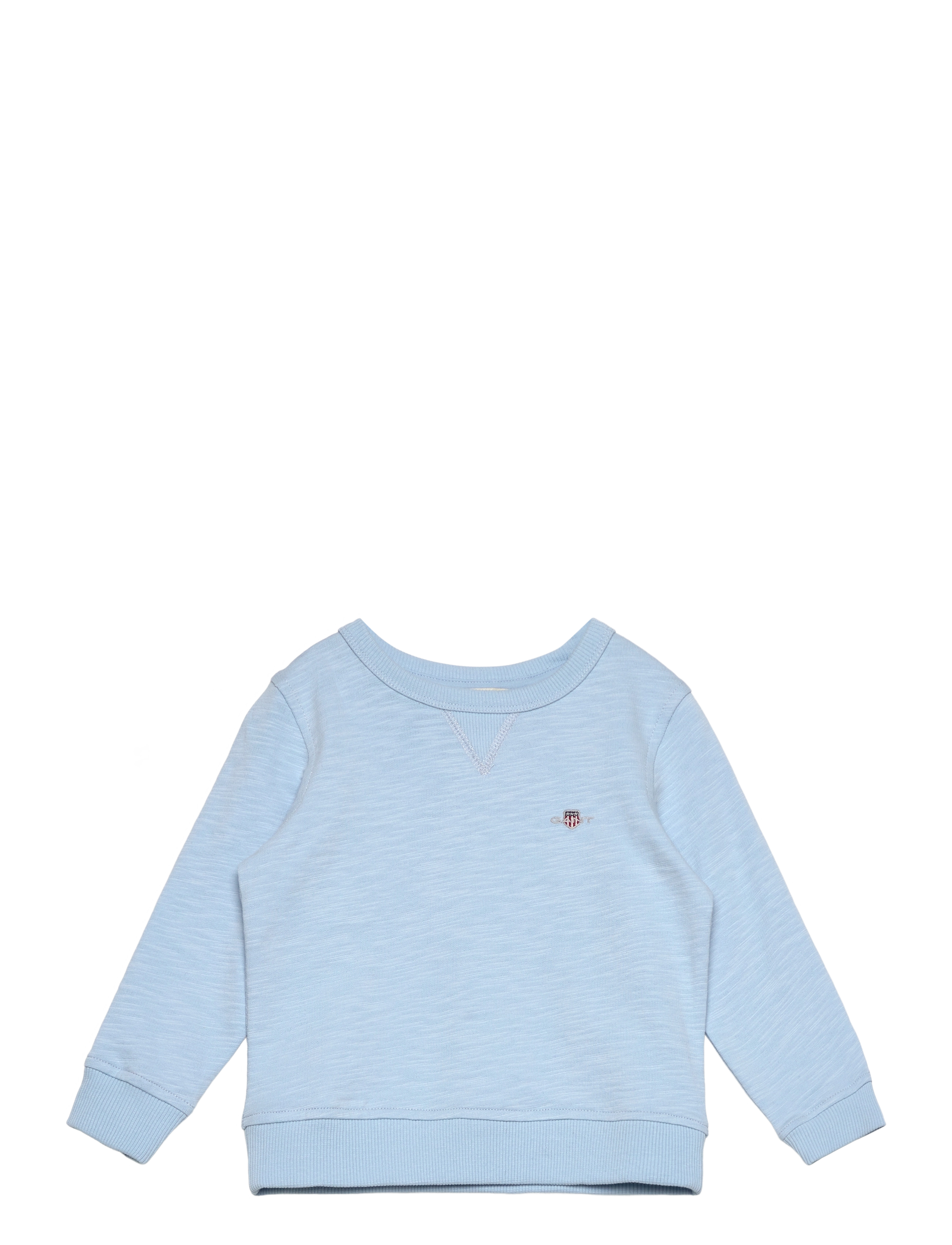 GANT Shield Baumwolle Slub C-Neck Blau - 122/128 - Kinder