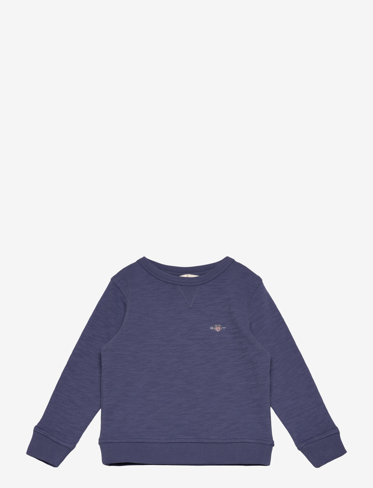 GANT - SHIELD COTTON SLUB C-NECK - long-sleeved t-shirts - dusty navy - 0