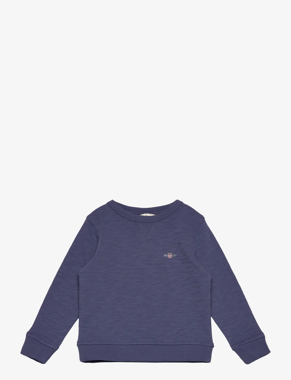 GANT - SHIELD COTTON SLUB C-NECK - långärmade t-shirts - dusty navy - 0
