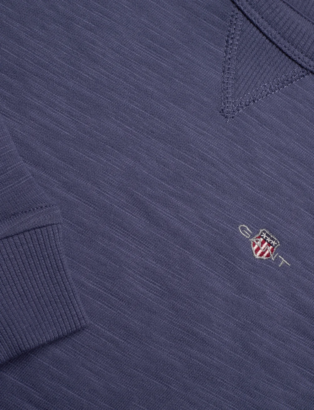 GANT - SHIELD COTTON SLUB C-NECK - långärmade t-shirts - dusty navy - 2