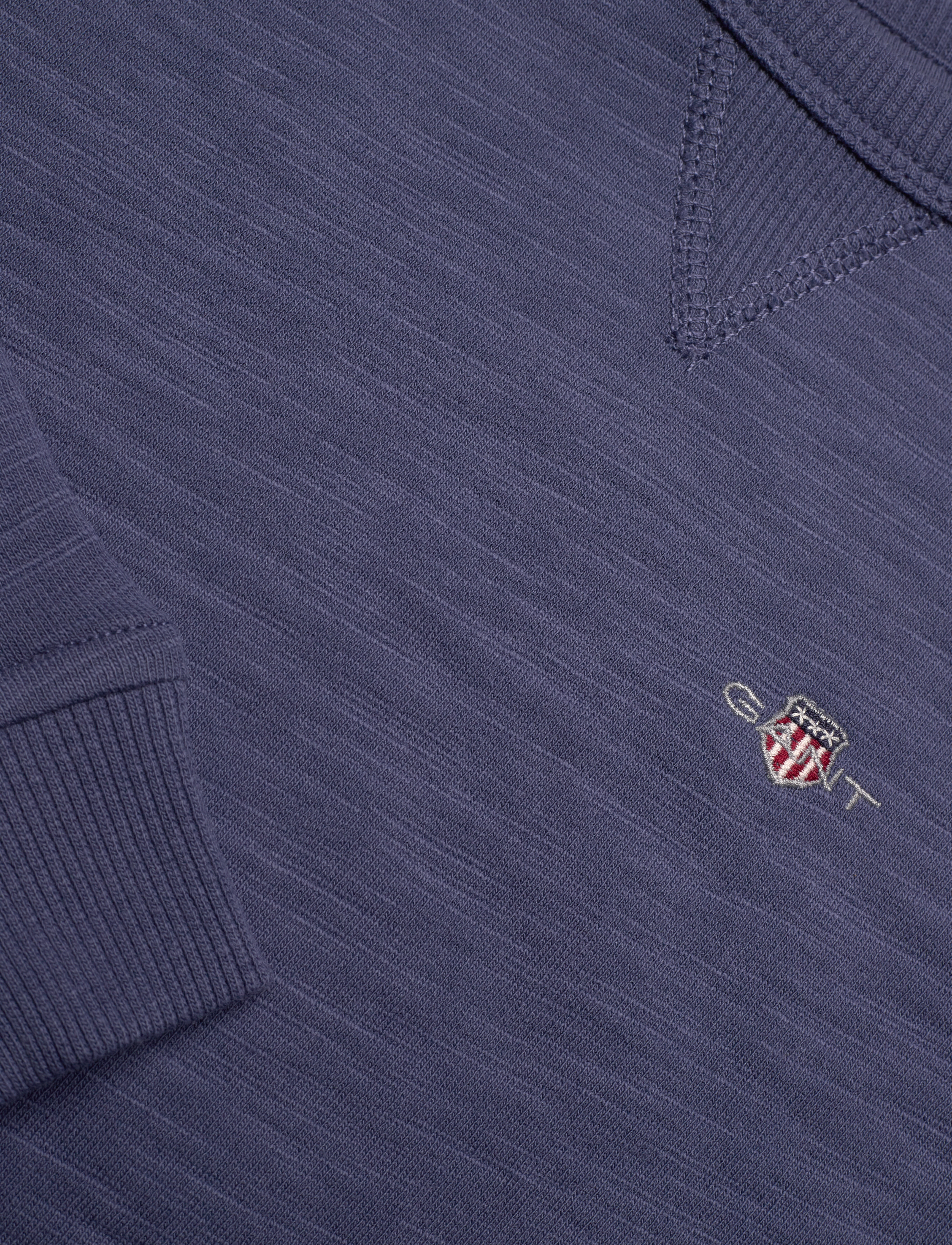 Gant - SHIELD COTTON SLUB C-NECK - pikkade varrukatega t-särgid - dusty navy - 2