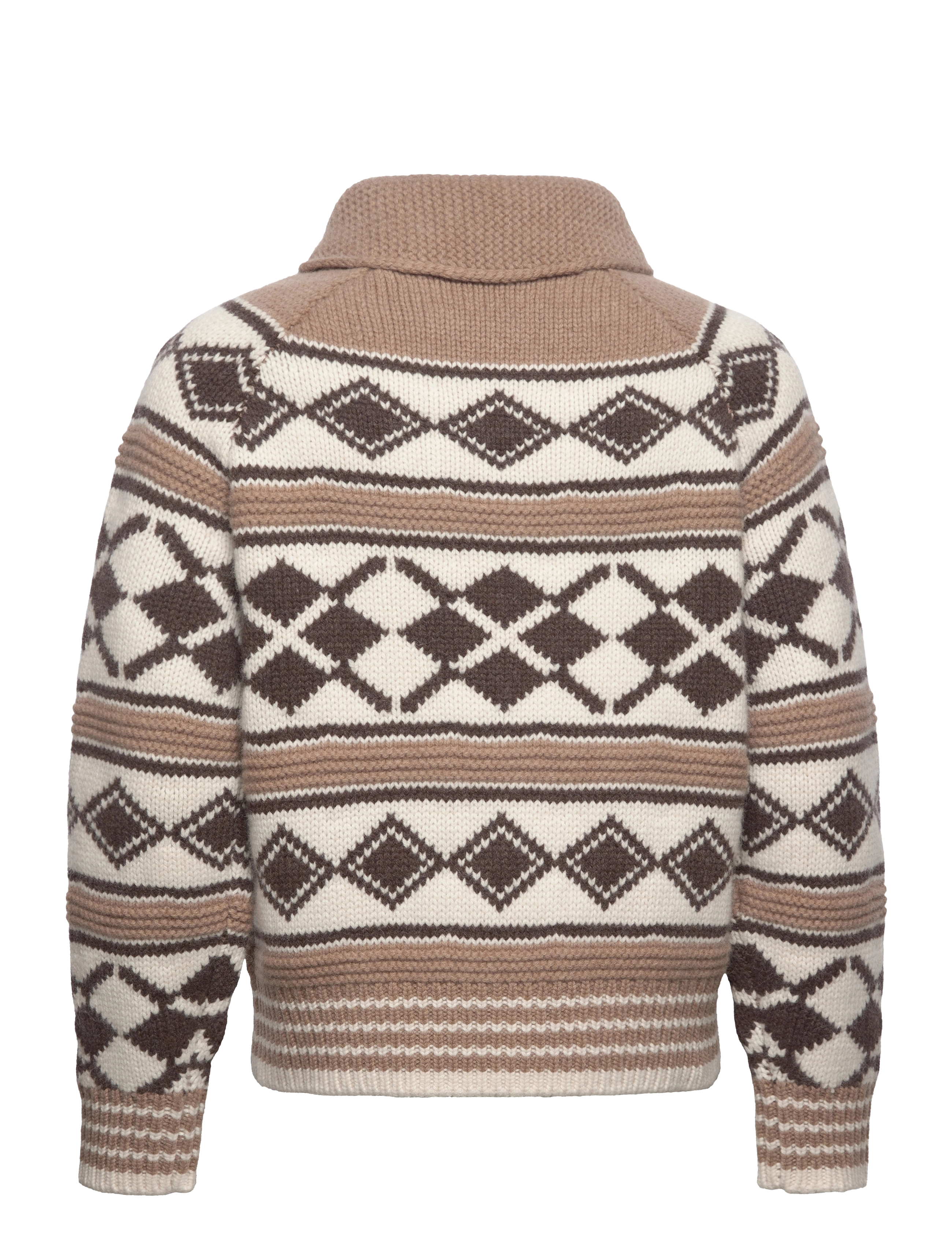 GANT - D2. OVERSIZED DIAMOND SWEATER - lt brown melange - 1