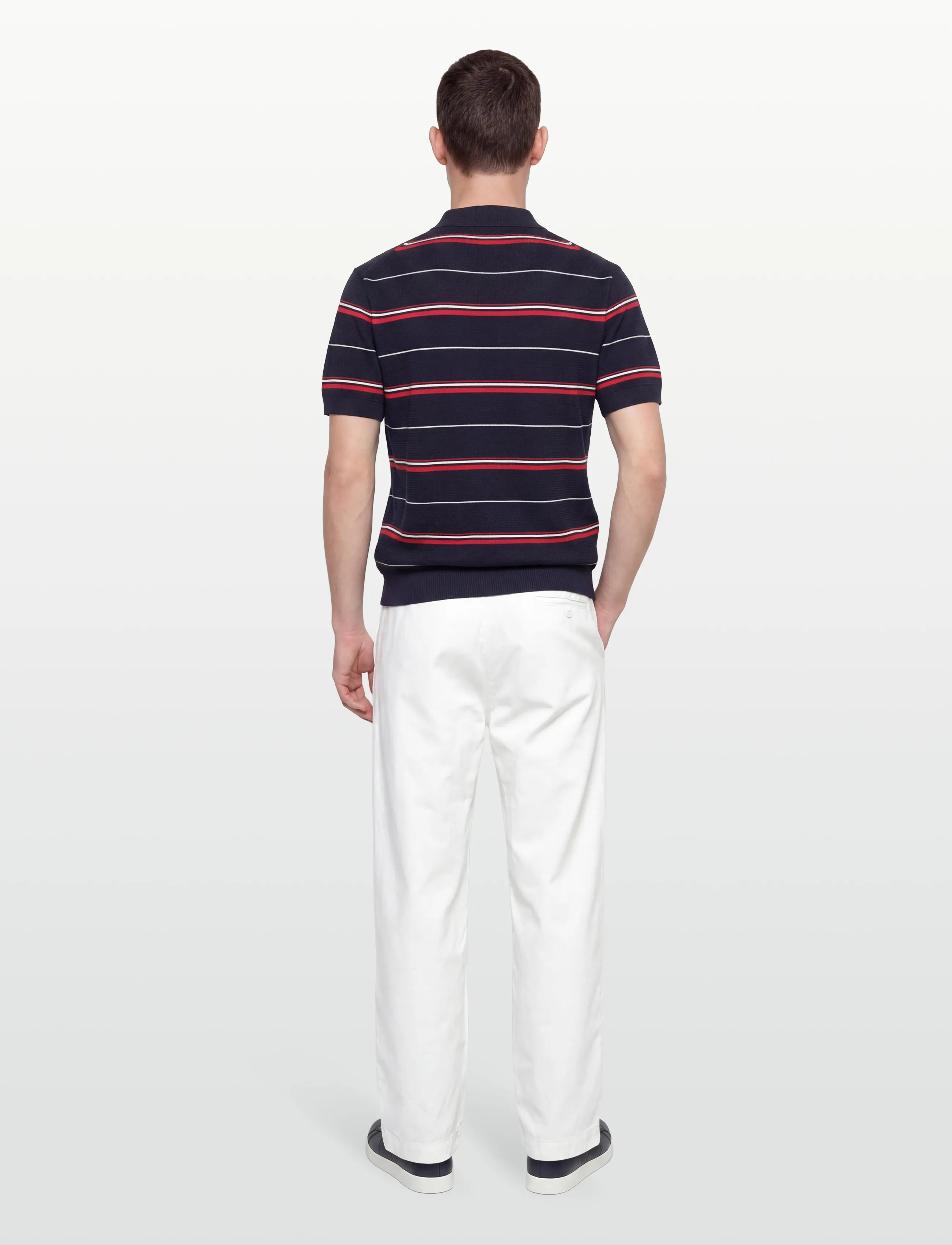 Gant - STRIPED TEXTURED ZIP POLO - kurzärmelig - evening blue - 4